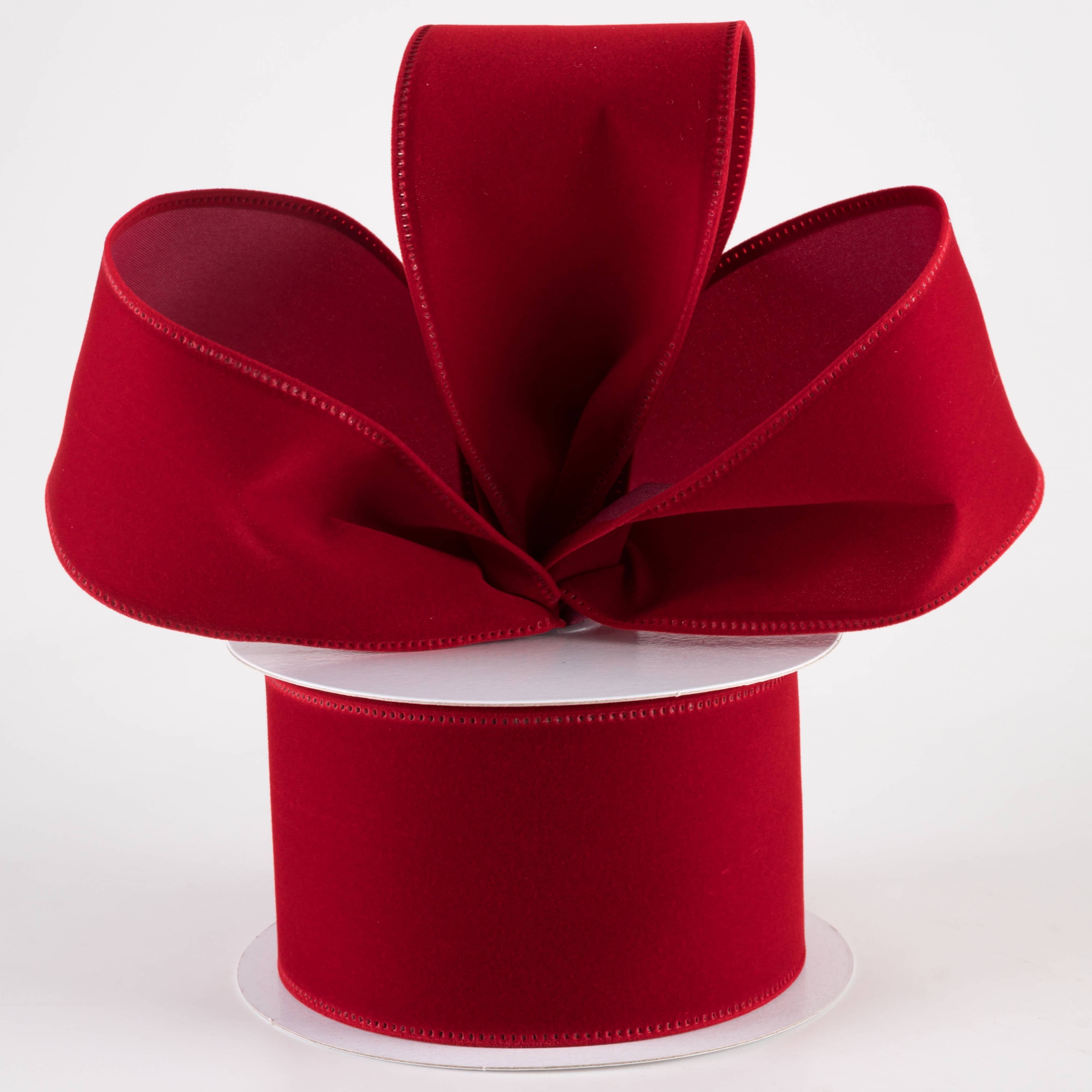2.5" Value Velvet Ribbon: Dark Red (10 Yards) Lifestyle Photo