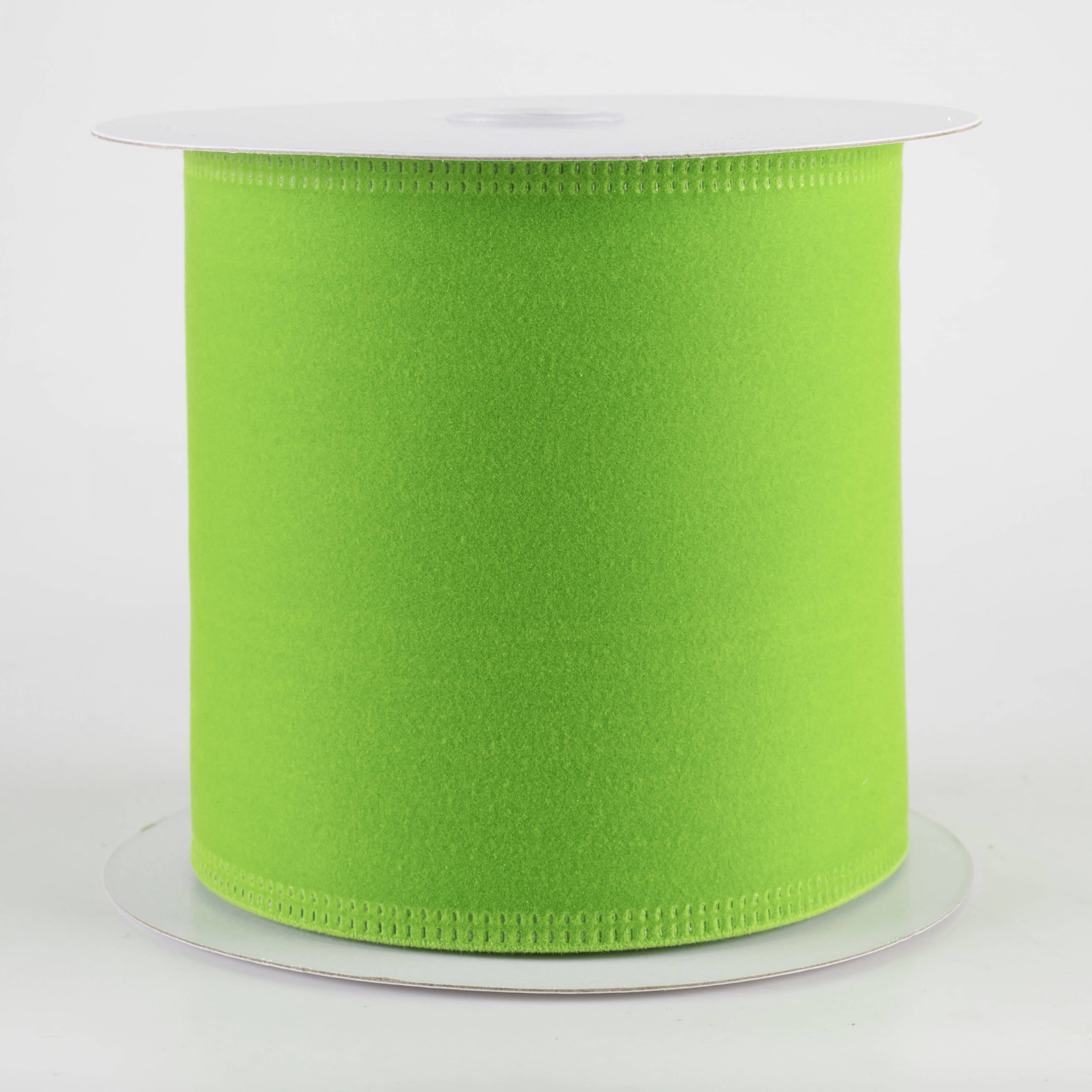 4" Value Velvet Ribbon: Lime Green (10 Yards) Item Number: 131804-09