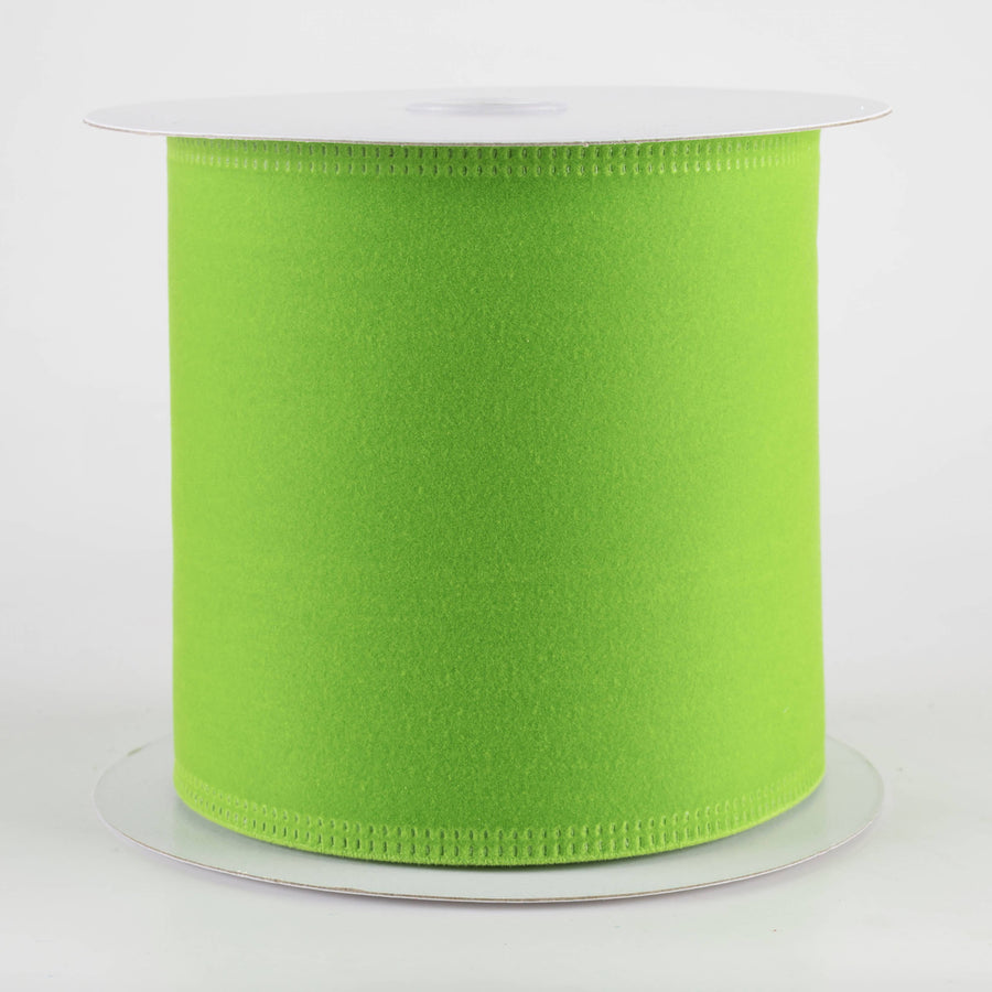 4" Value Velvet Ribbon: Lime Green (10 Yards) Item Number: 131804-09