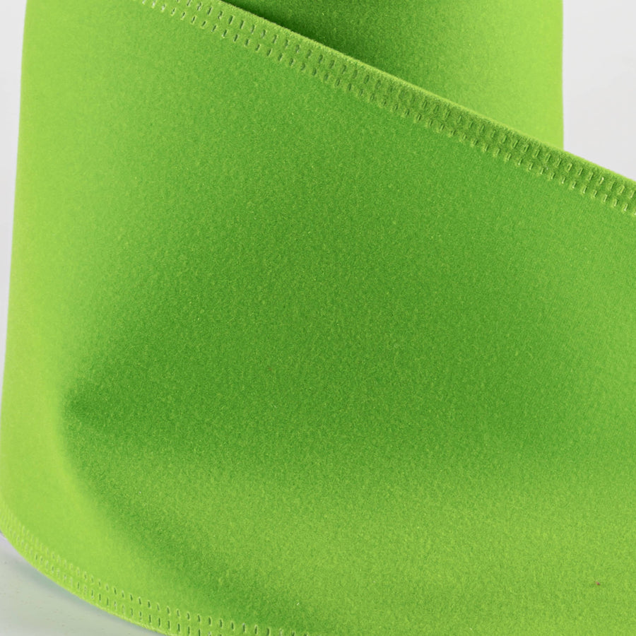 4" Value Velvet Ribbon: Lime Green (10 Yards) detail photo 3