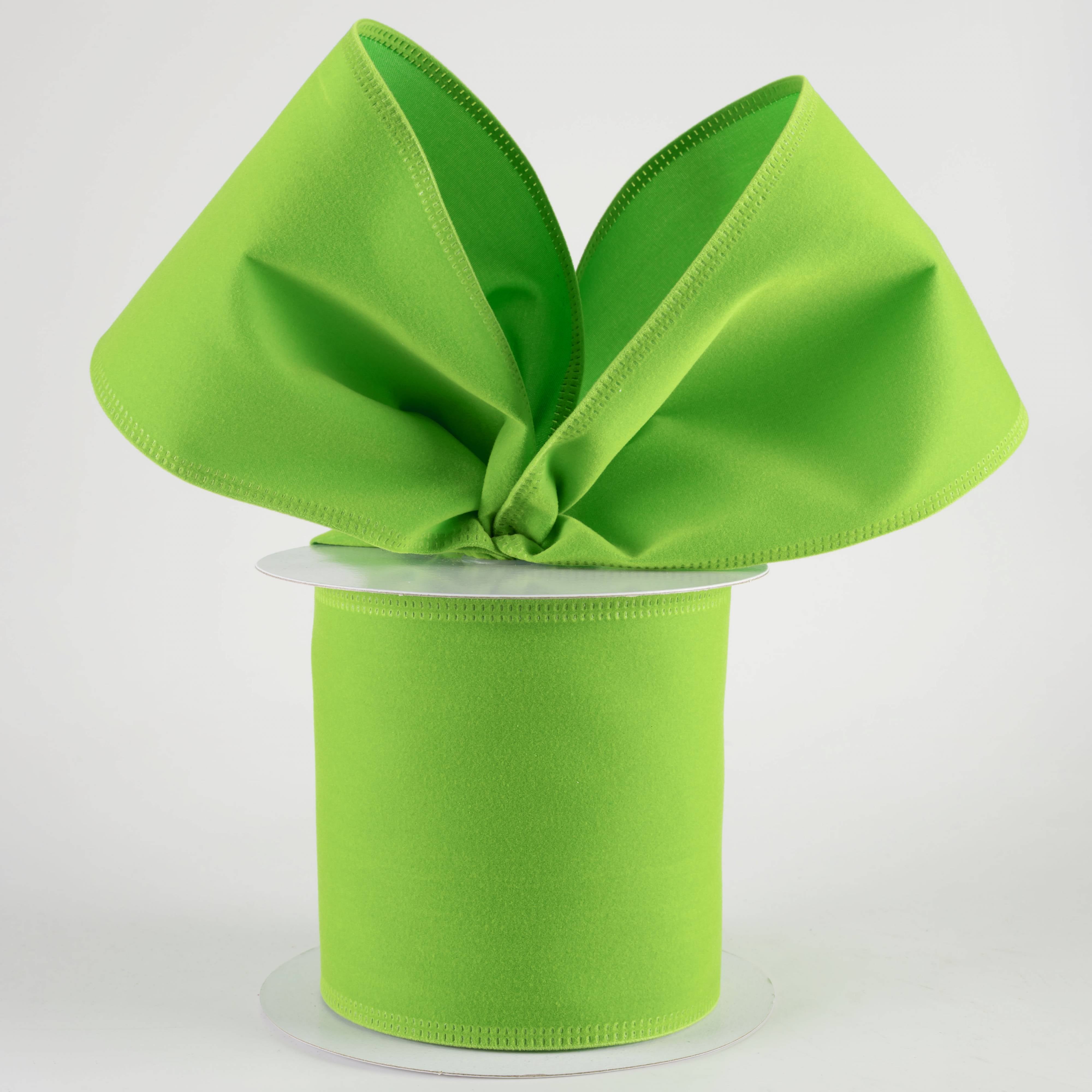 4" Value Velvet Ribbon: Lime Green (10 Yards) Lifestyle Photo