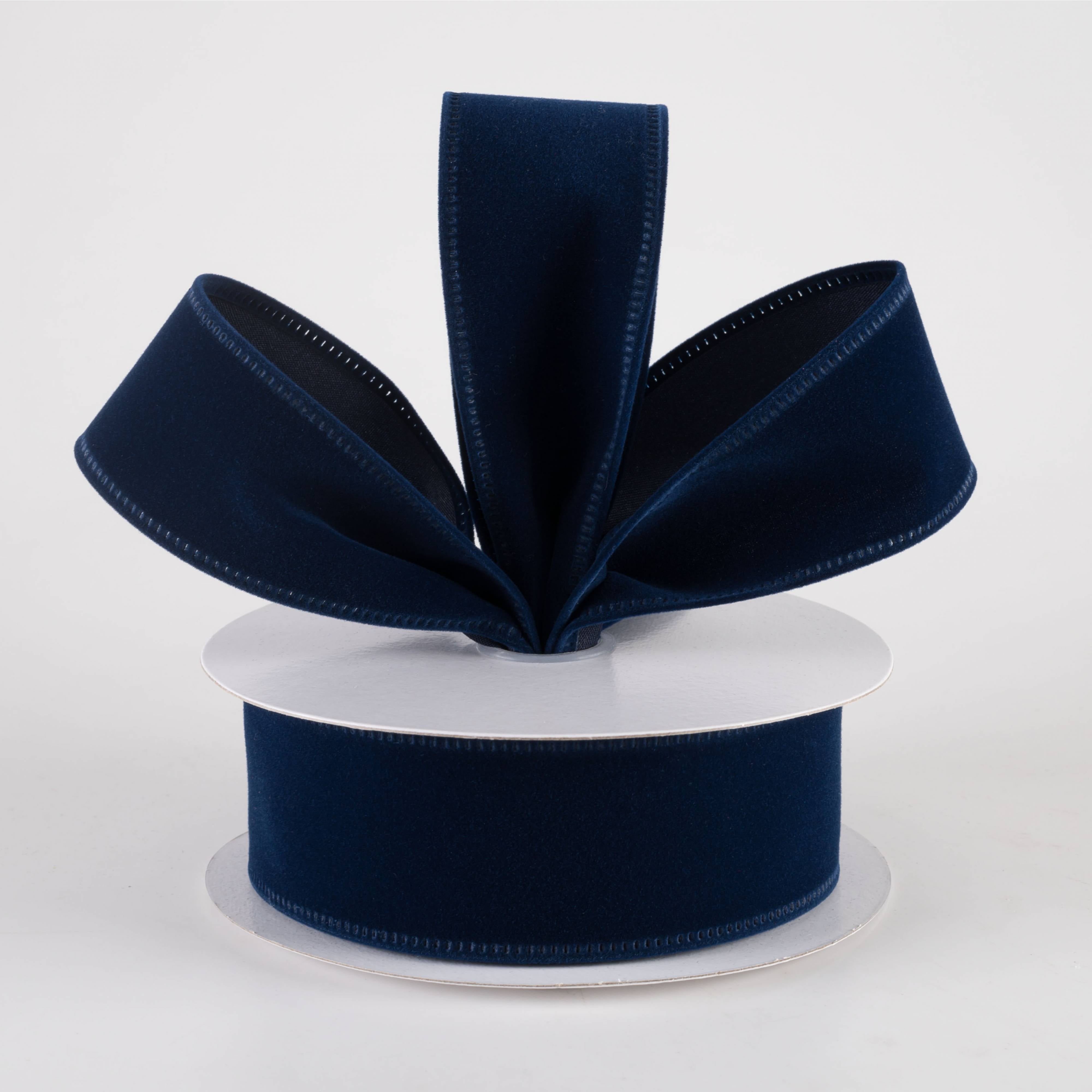 1.5" Value Velvet Ribbon: Navy Blue (10 Yards) Lifestyle Photo