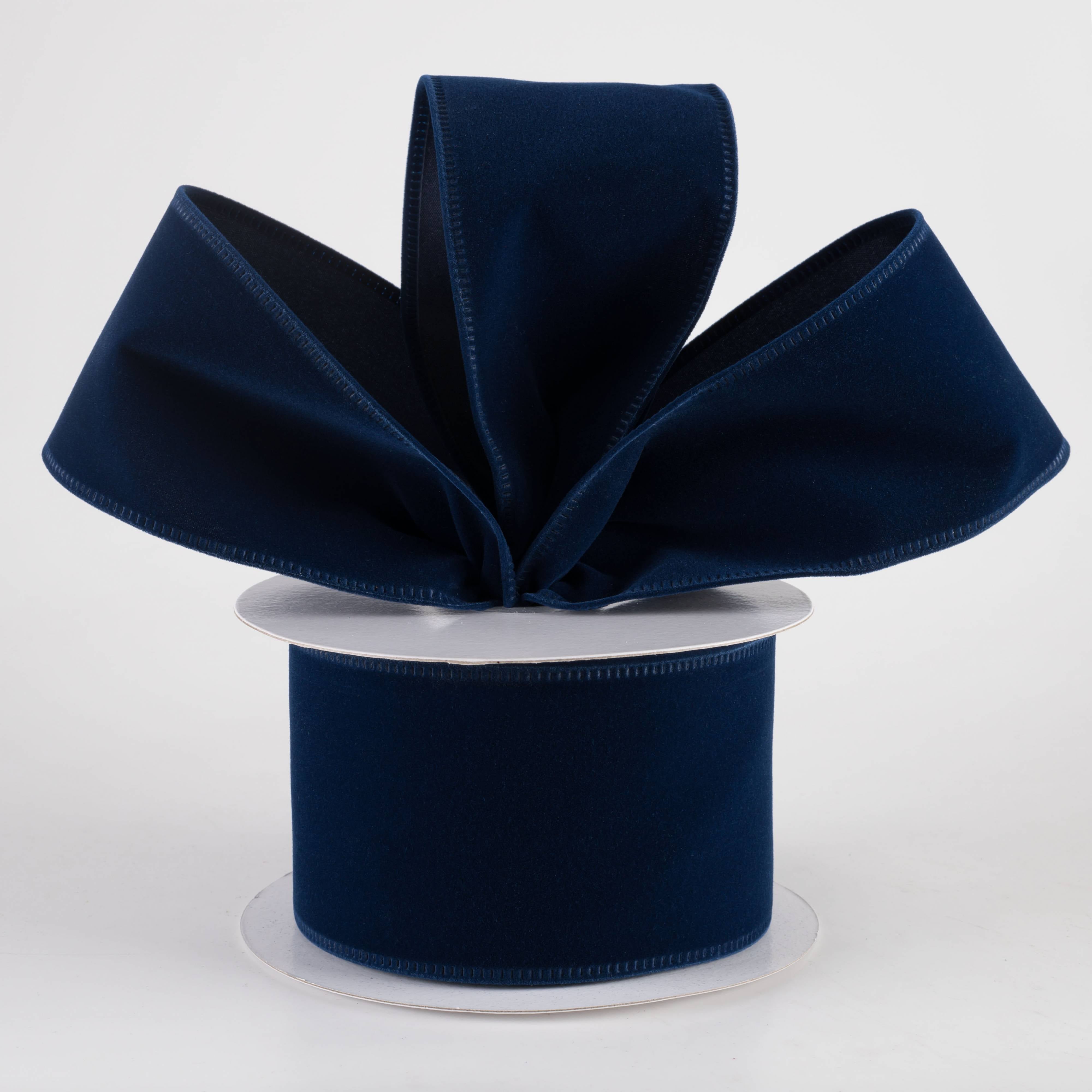 2.5" Value Velvet Ribbon: Navy Blue (10 Yards) Lifestyle Photo