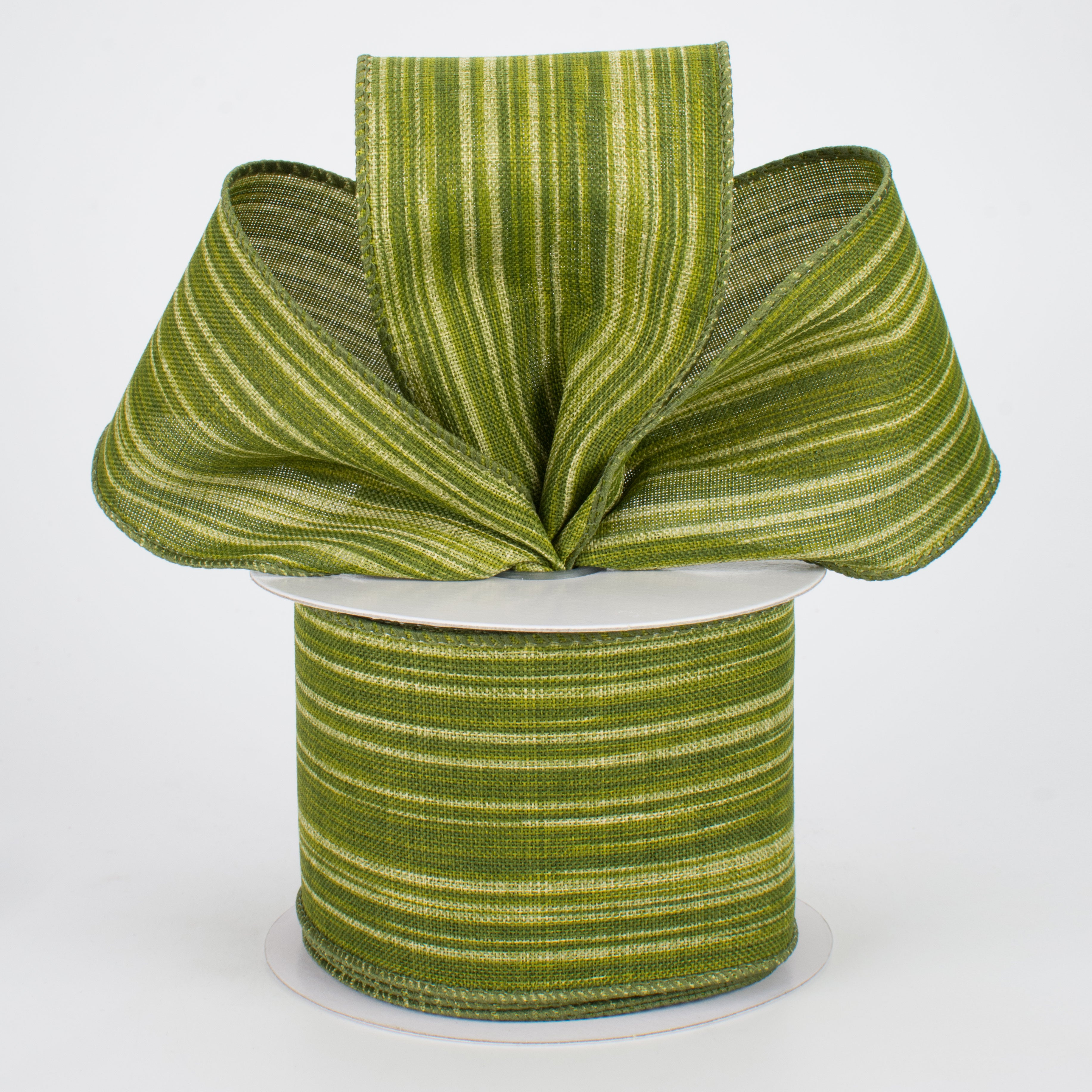 2.5" Variegated Aspid Leaves Canvas Ribbon (10 Yards) Lifestyle Photo