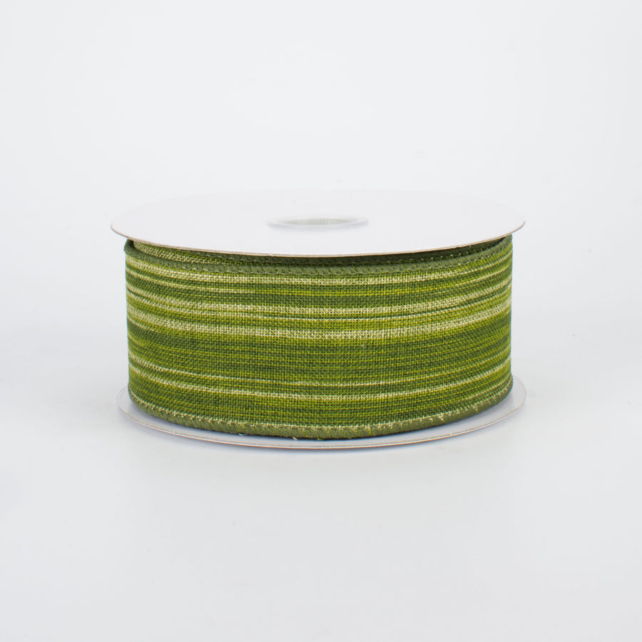 1.5" Variegated Aspid Leaves Canvas Ribbon (10 Yards)