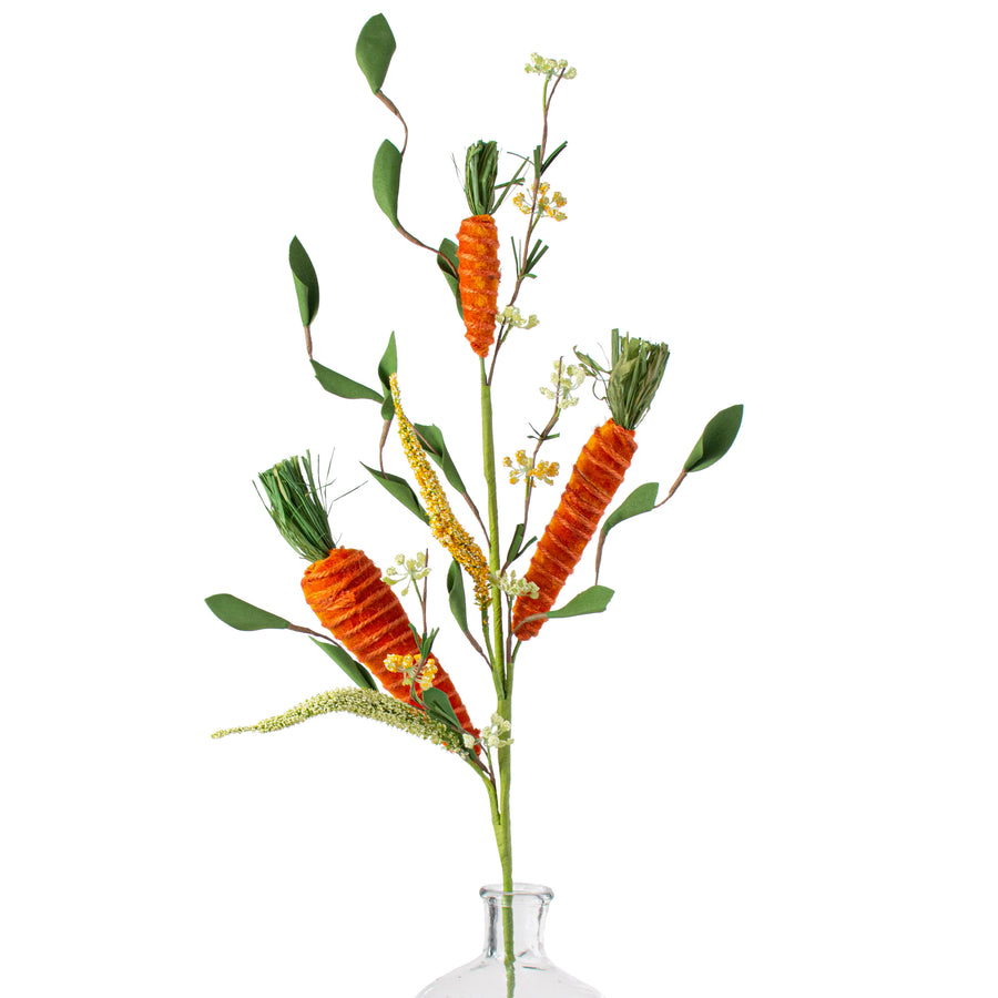 30" Velvet Carrot & Leaves Spray Item Number: 62883OR