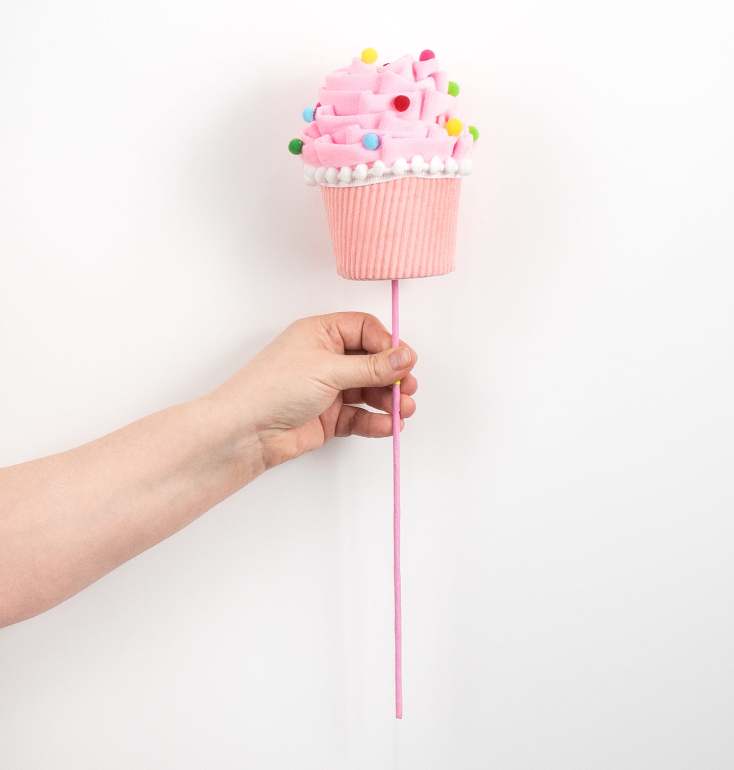 16" Velvet Cupcake Pick: Pink detail photo 3