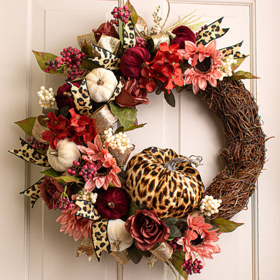 7" Velvet Fabric Cheetah Pumpkin Lifestyle Photo