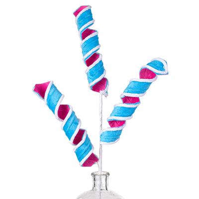 31" Velvet Fabric Curly Spray: Pink & Blue Item Number: 85259PKBL