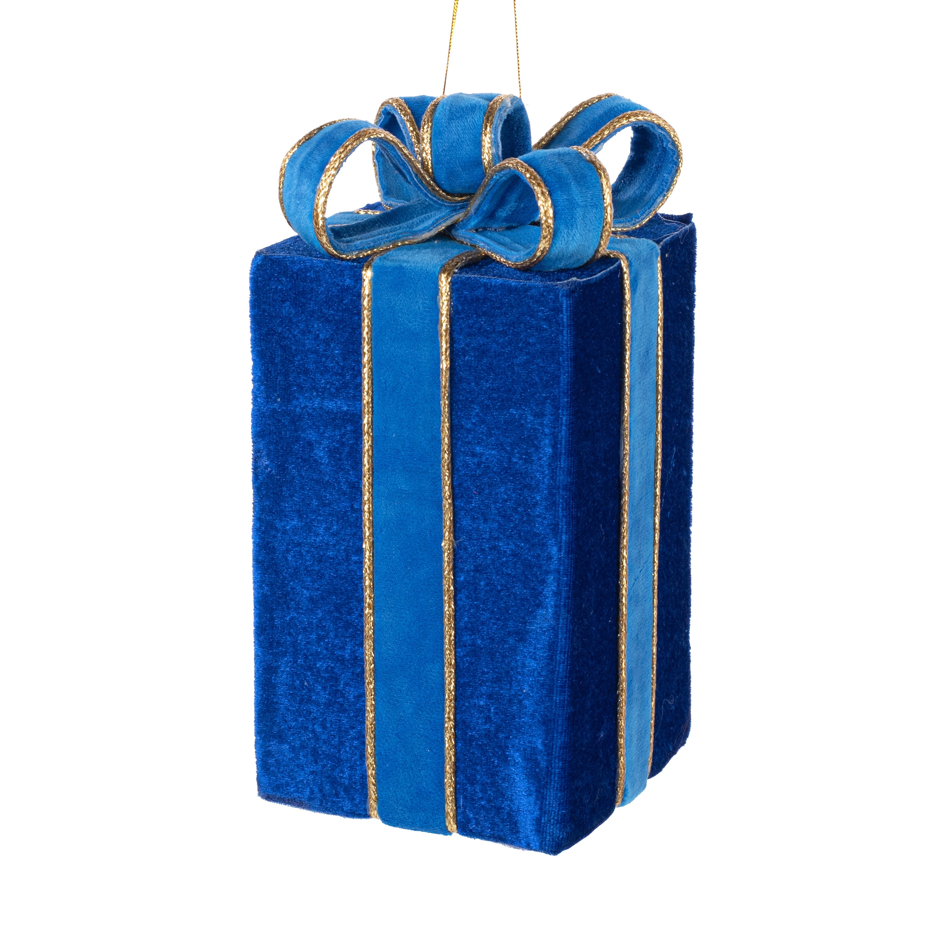 9" Velvet Gift Box Decor: Blue Item Number: 86697BL
