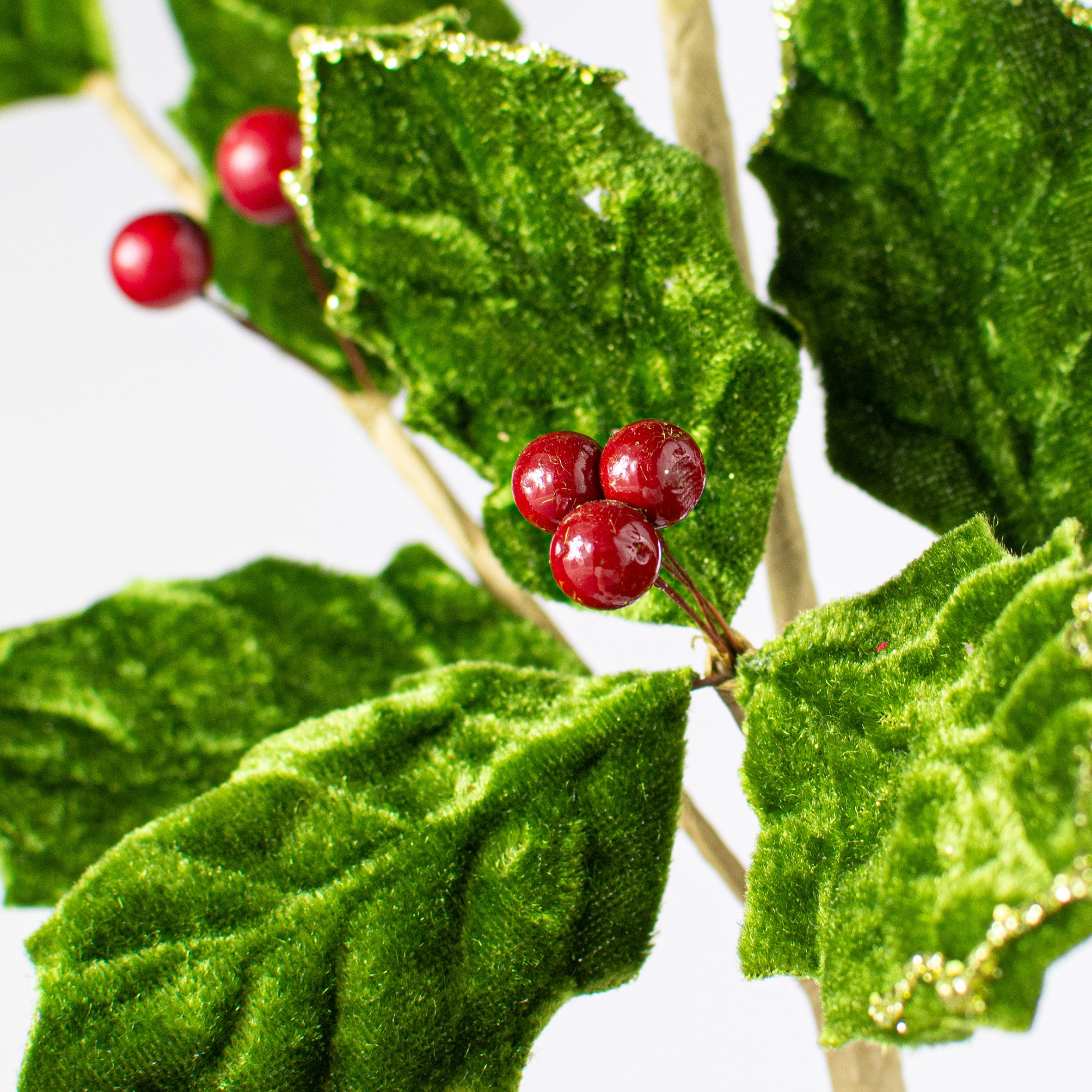 25" Velvet Holly Berry Spray Lifestyle Photo
