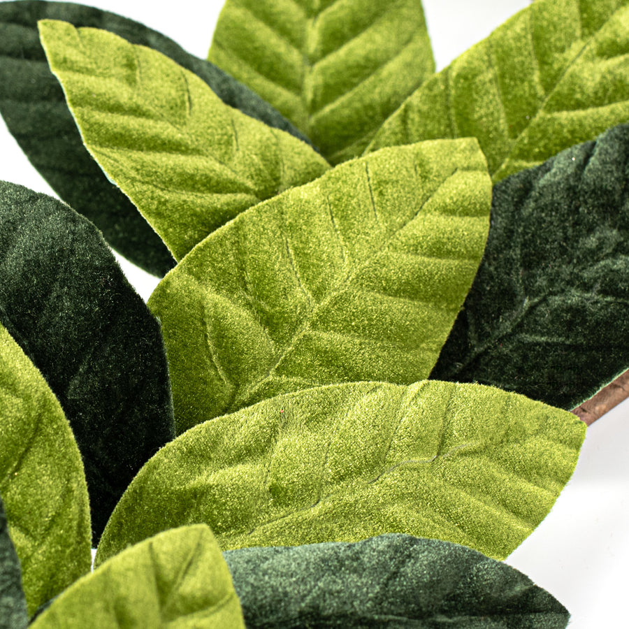 47" Velvet Magnolia Leaf Garland detail photo 3