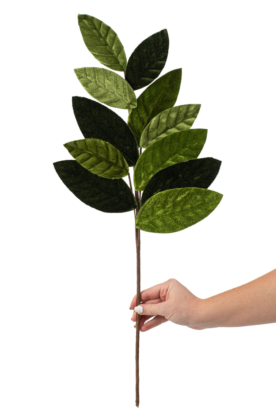 25" Velvet Magnolia Leaf Spray detail photo 3