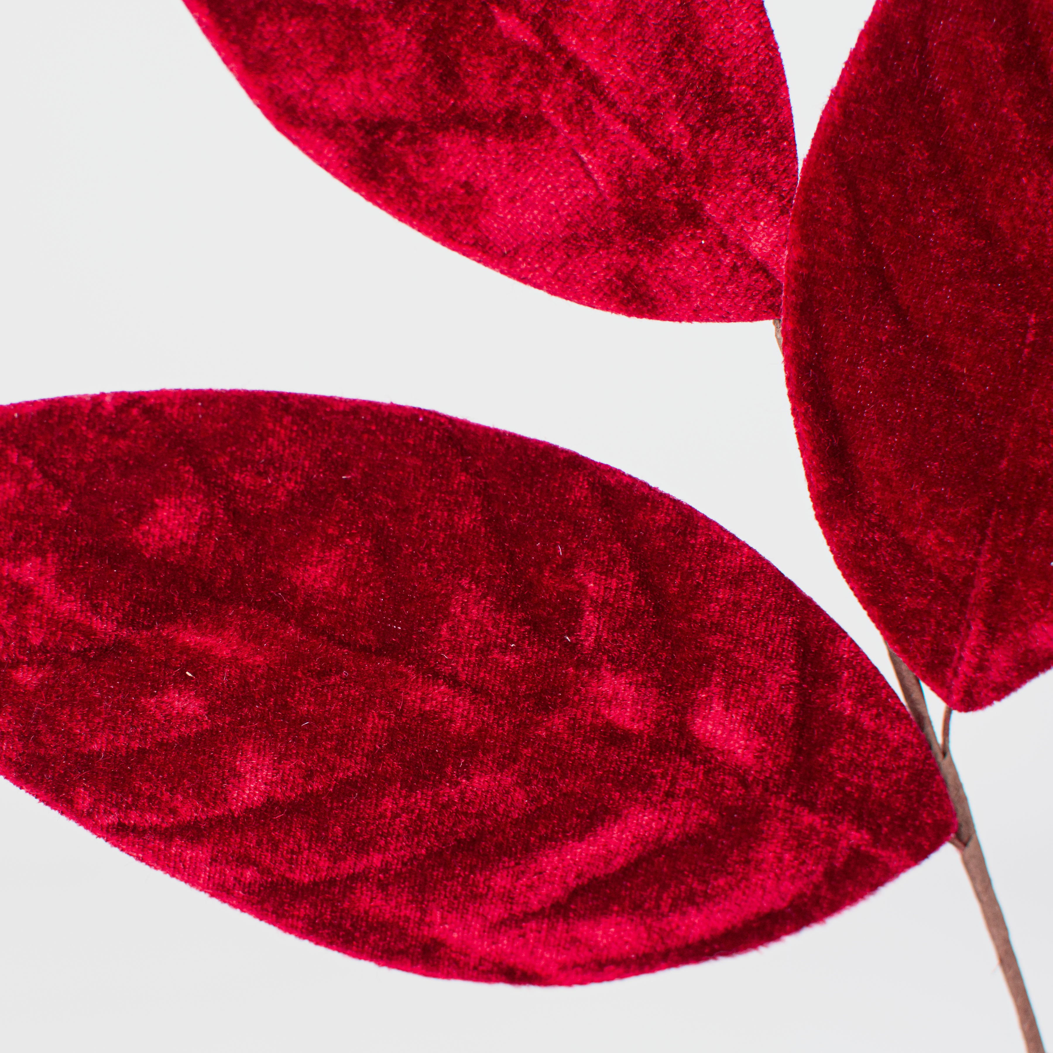 24" Velvet Magnolia Leaf Spray: Red Lifestyle Photo