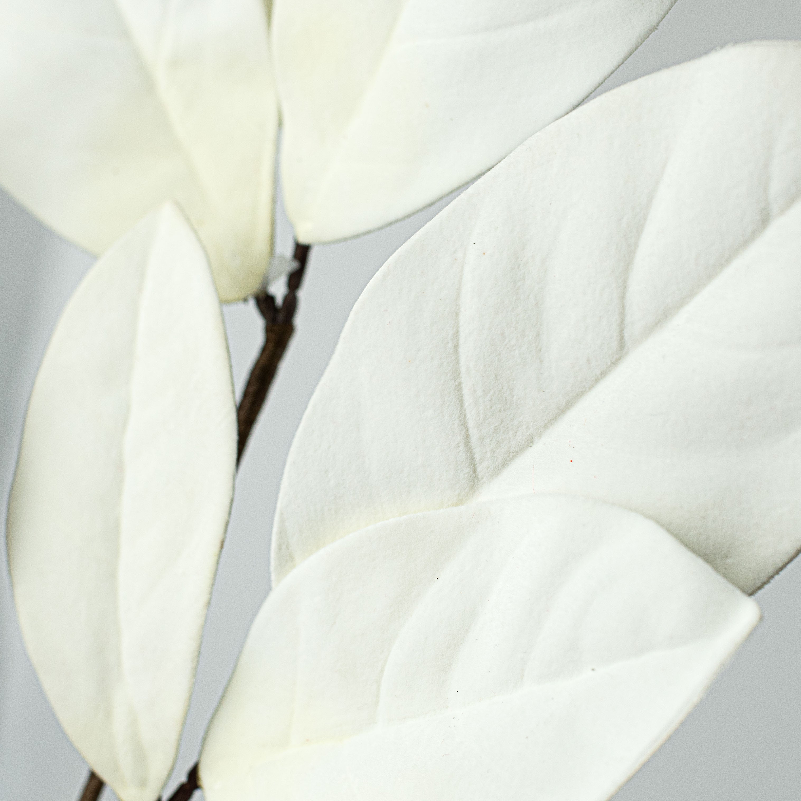 32" Velvet Magnolia Leaves Stem: White detail photo 3