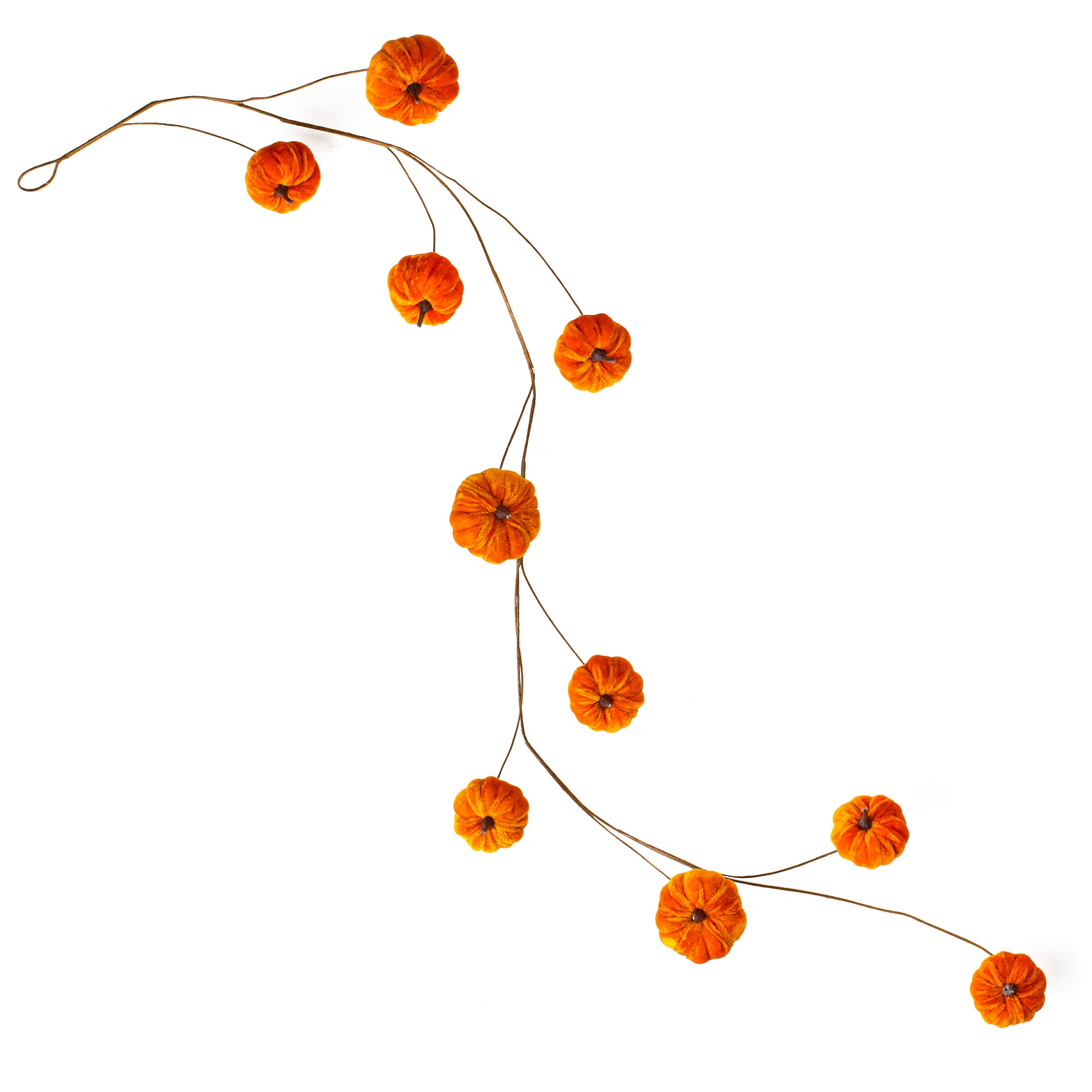 4' Velvet Mini Pumpkin String Garland Item Number: ISB79851