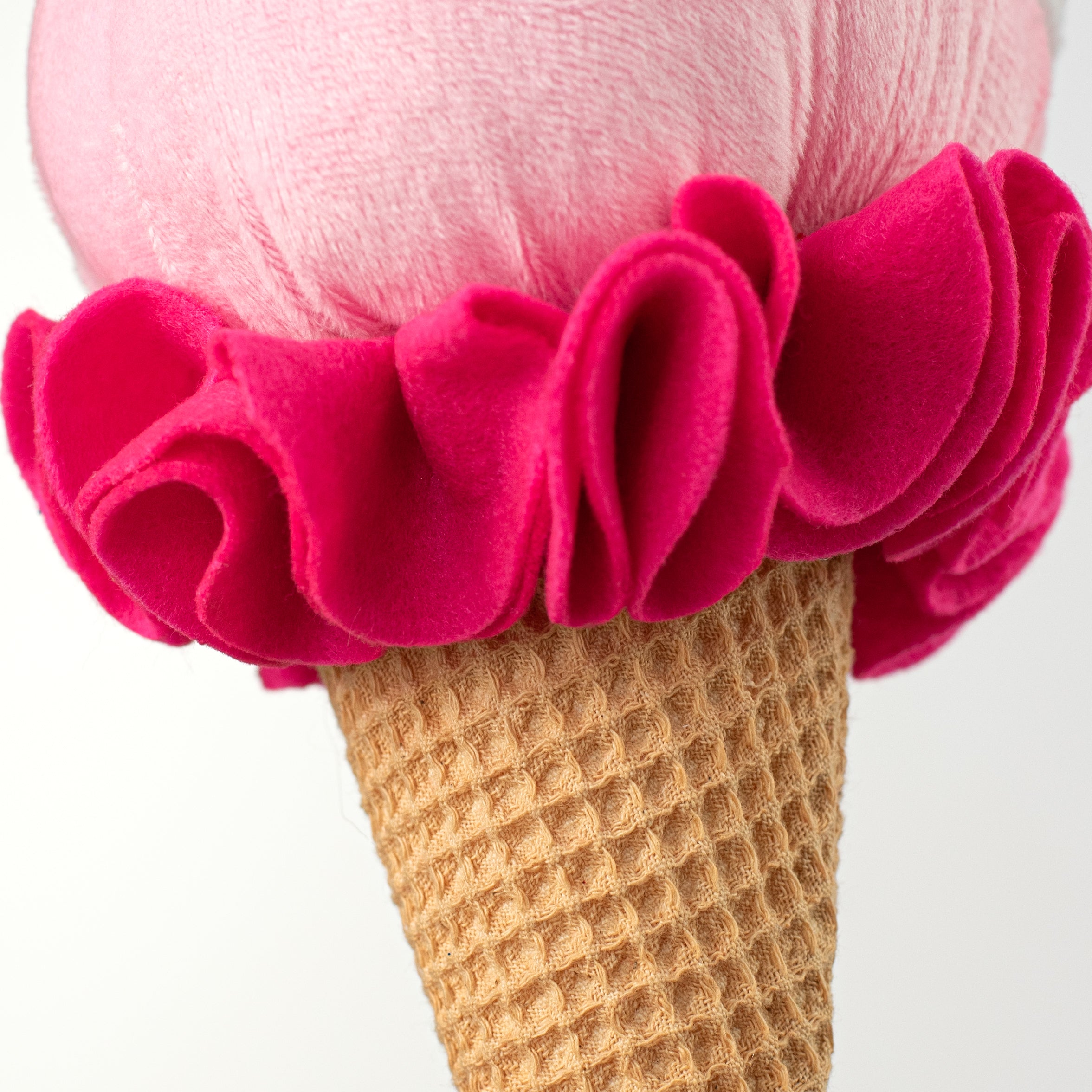 11" Velvet Plush Ice Cream Cone Ornament detail photo 3