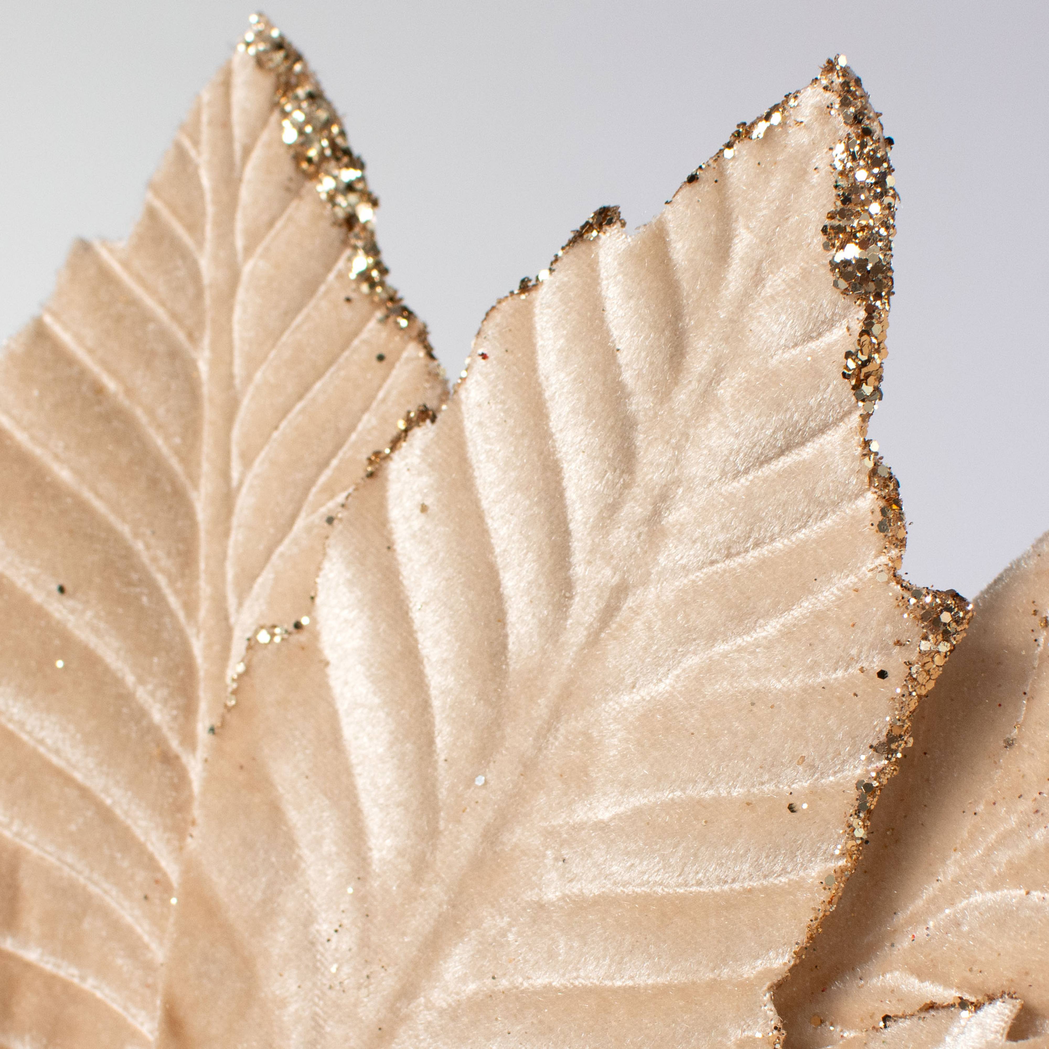 14" x 16" Velvet Poinsettia Stem: Champagne Gold Lifestyle Photo
