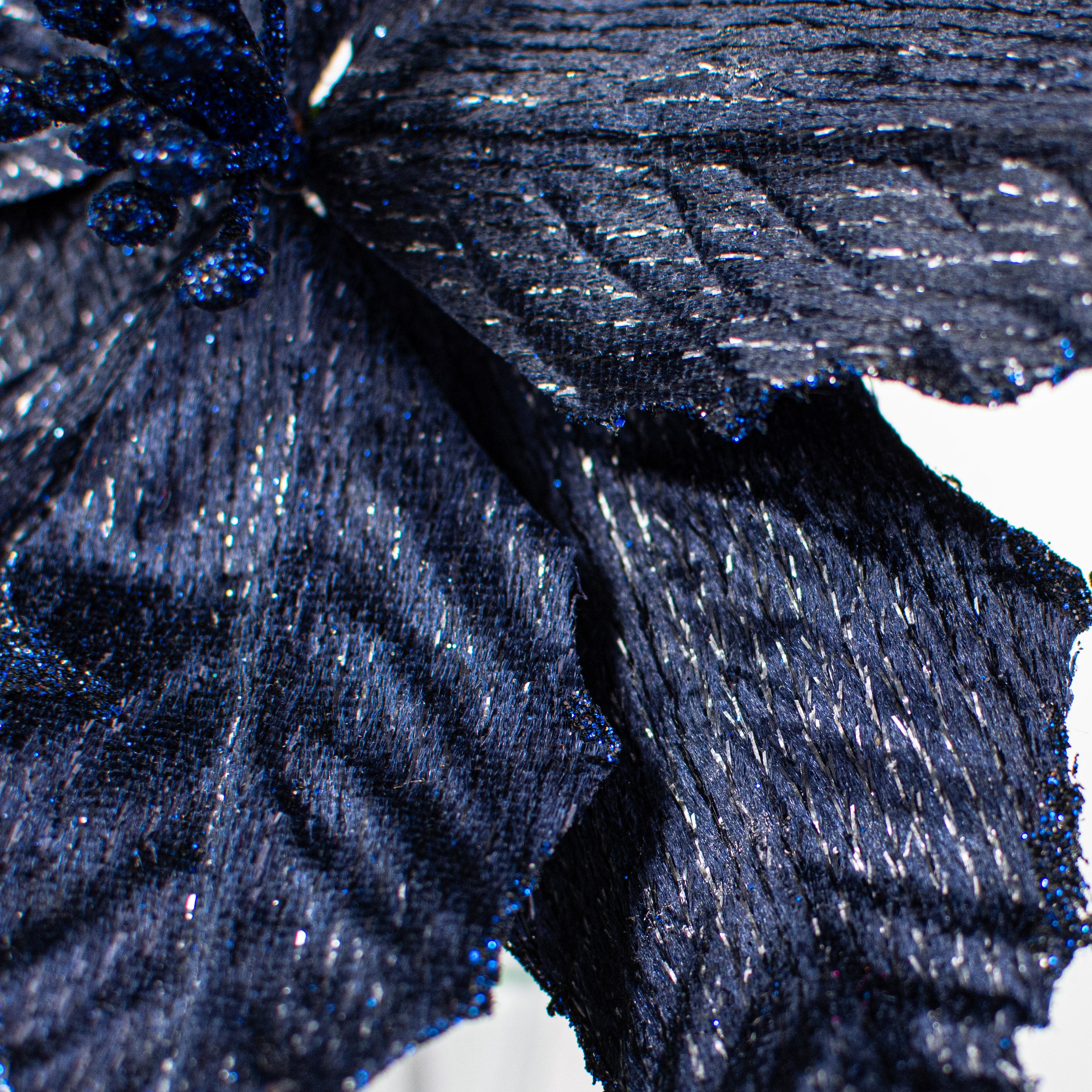 15" Velvet Poinsettia Pick: Navy Blue Lifestyle Photo
