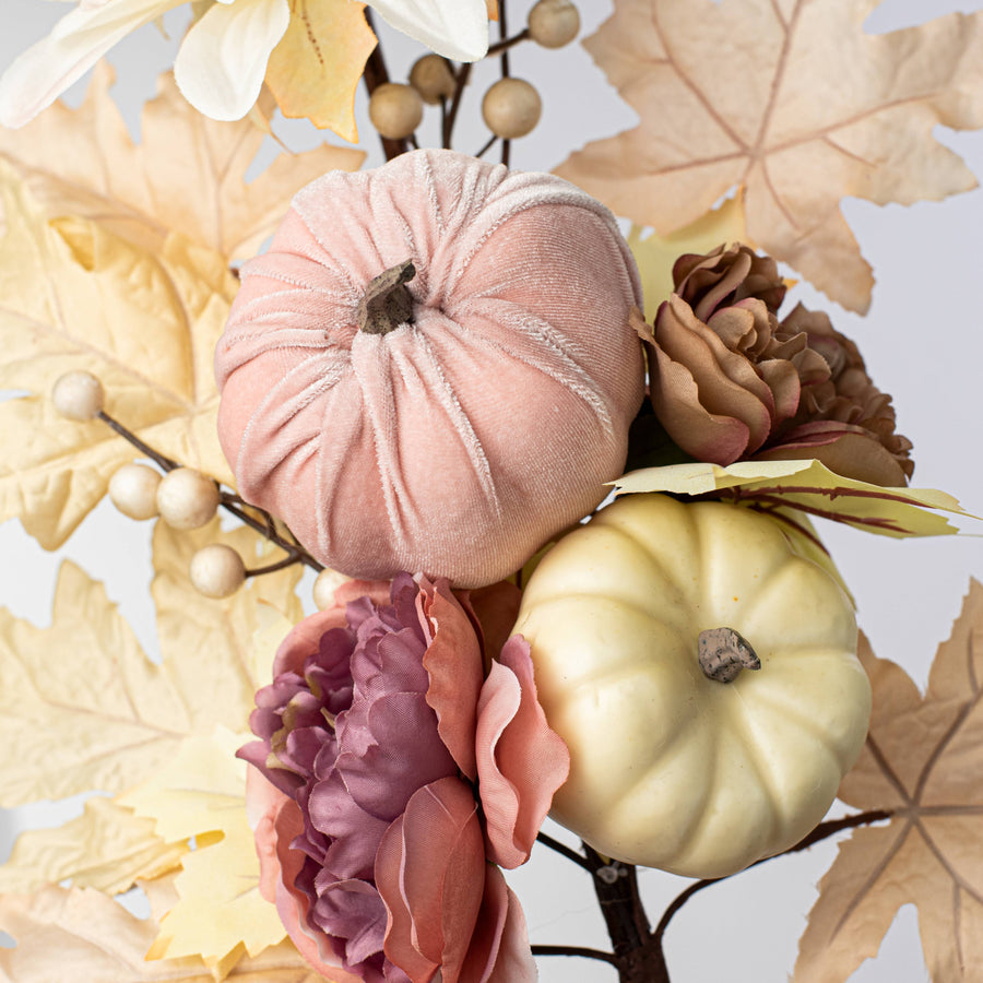 30" Velvet Pumpkin, Dahlia & Rose Spray: Cream Lifestyle Photo