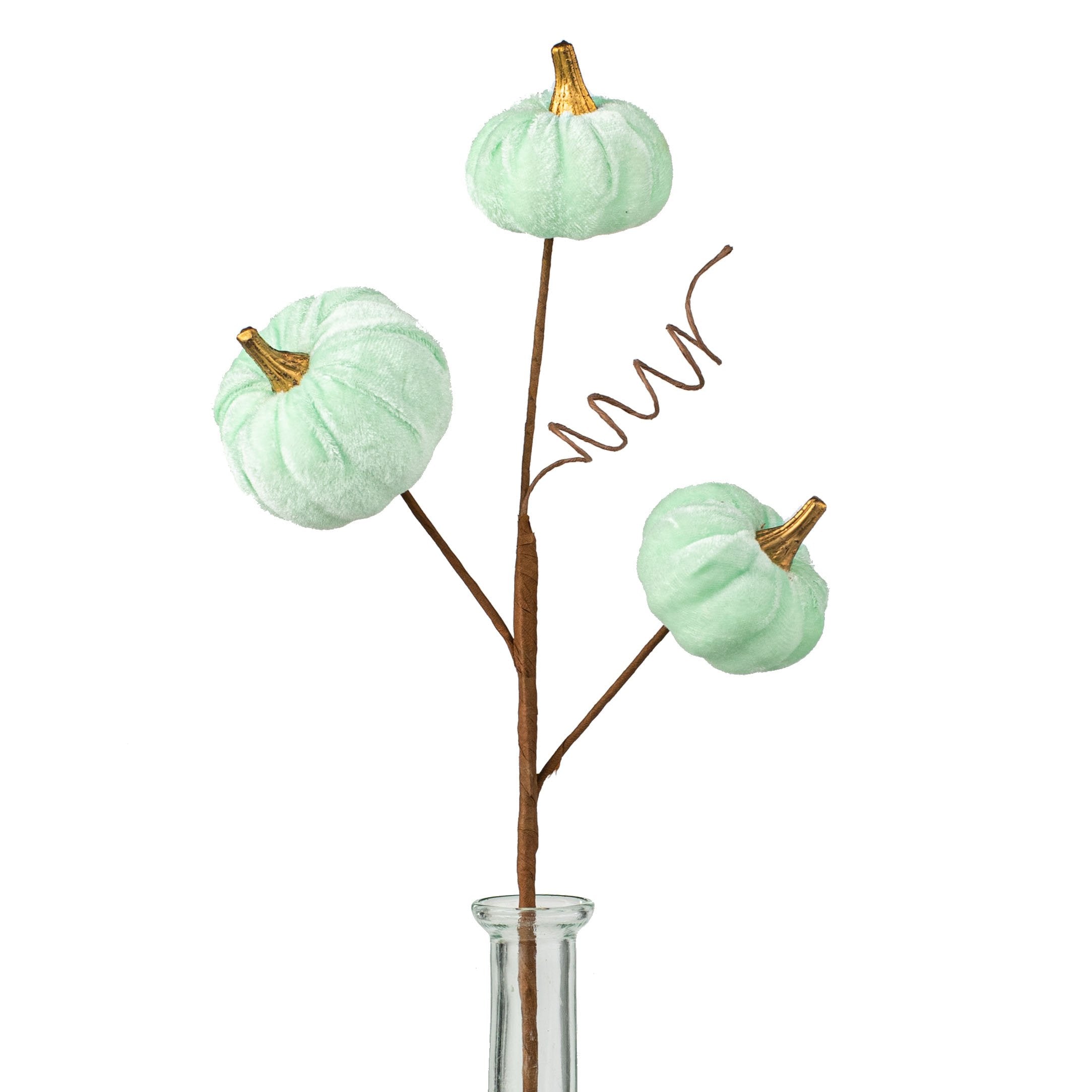 16" Velvet Pumpkin Pick: Mint Item Number: 56955MINT