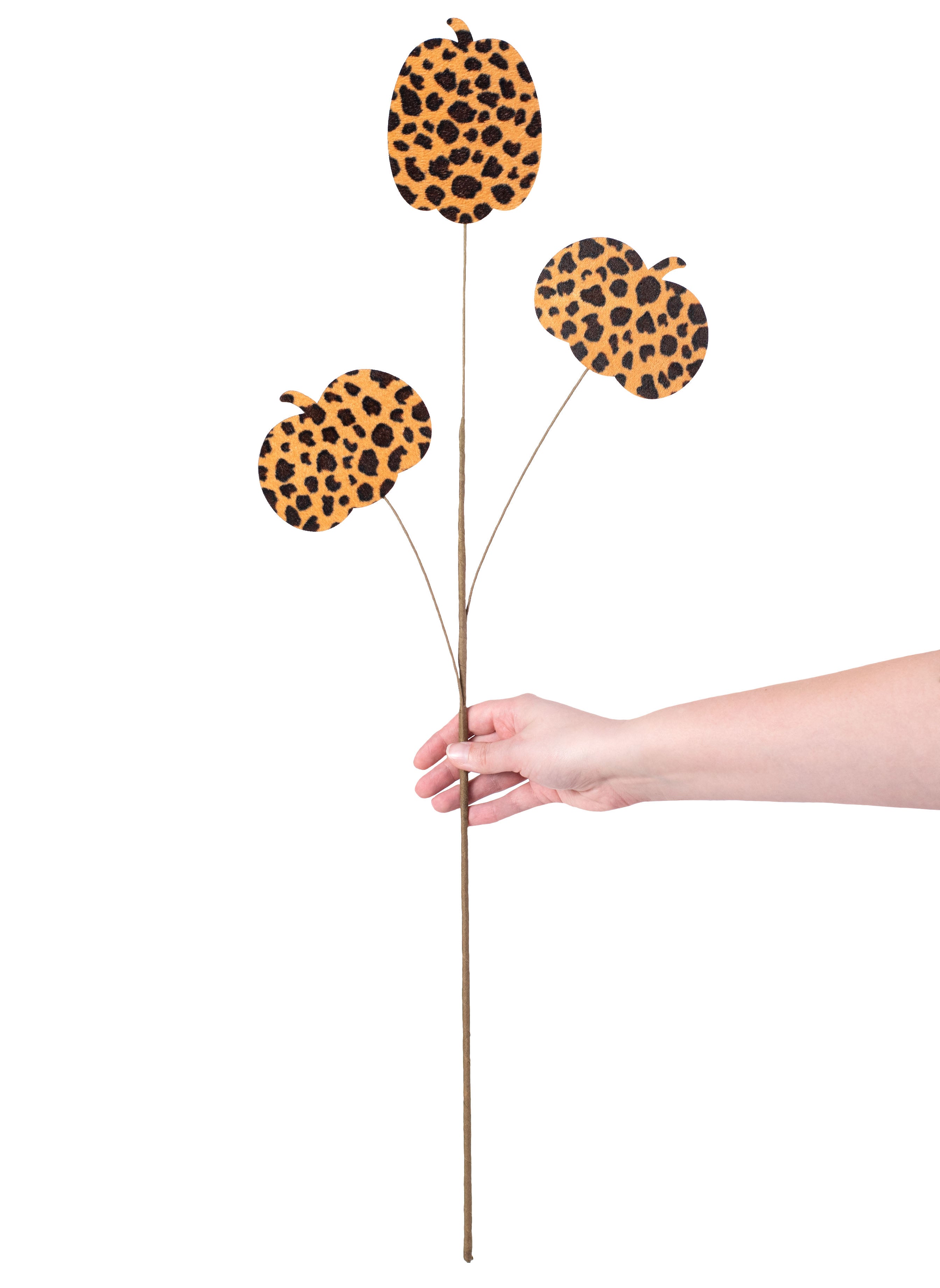 31" Velvet Pumpkin Spray: Cheetah detail photo 3