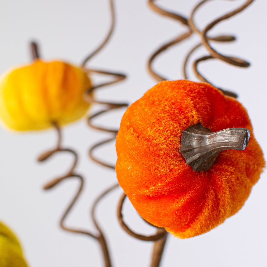 23" Velvet Pumpkin Spray: Orange, Moss & Yellow Lifestyle Photo