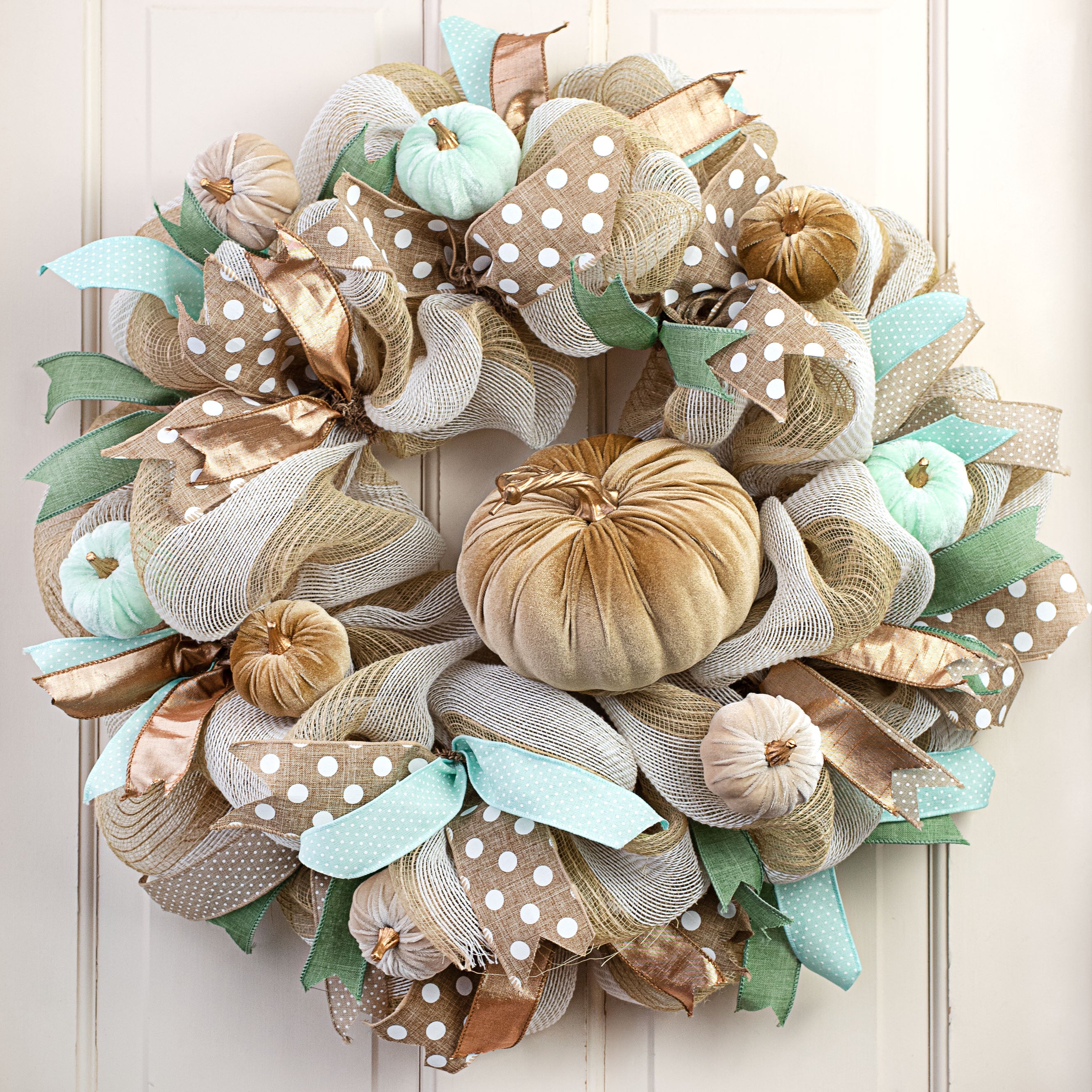 3" Velvet Pumpkins: Brown (Set of 6) Lifestyle Photo