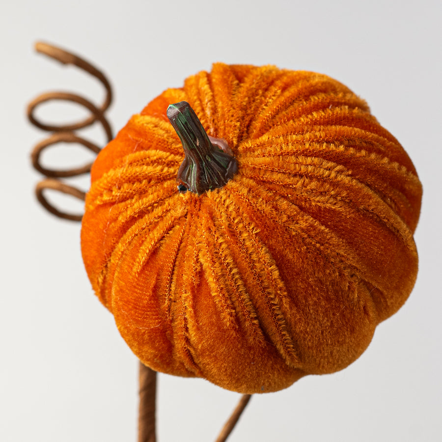 24" Velvet Pumpkins Spray: Rust Orange Lifestyle Photo