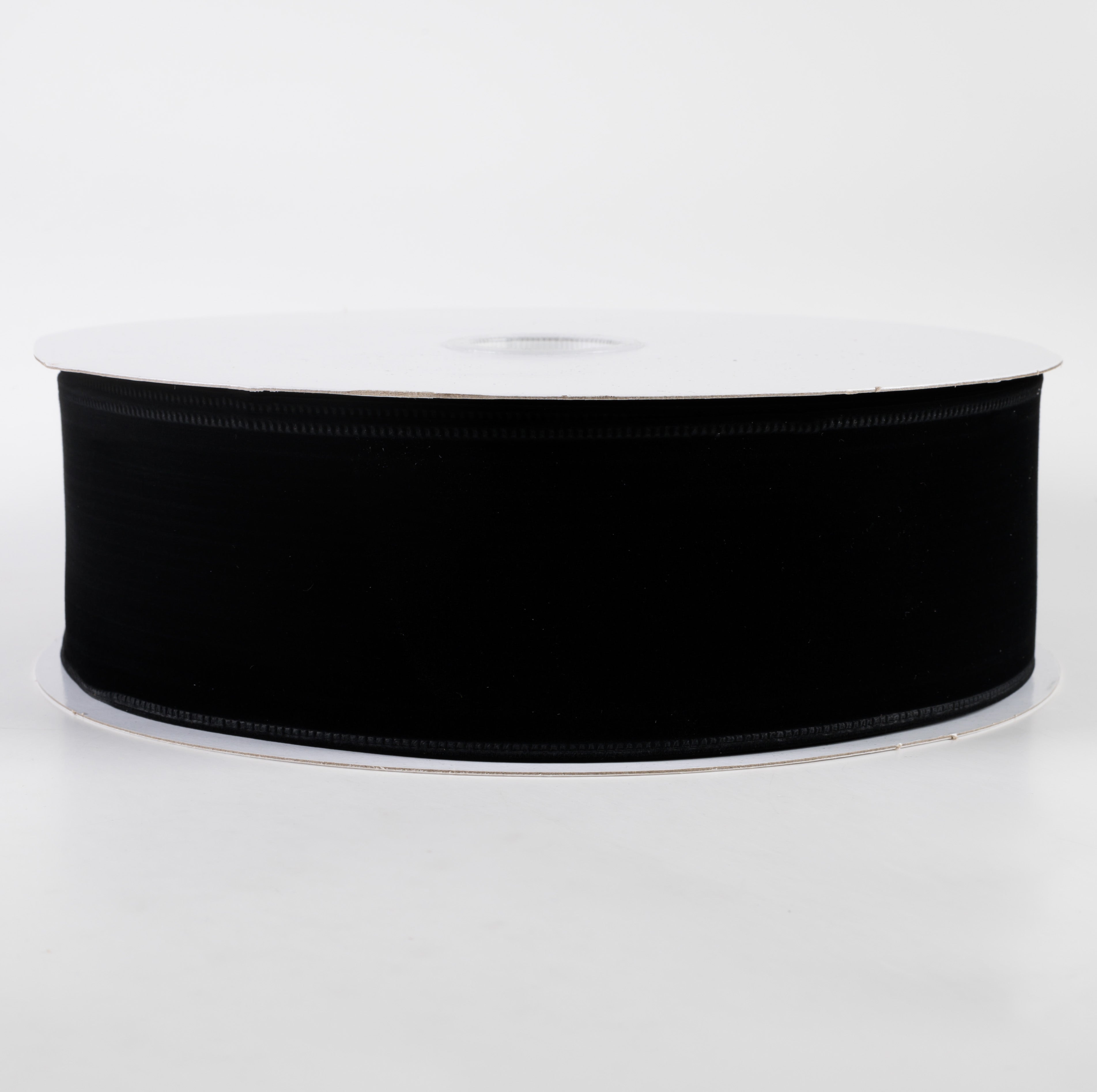 2.5" Velvet Ribbon: Black (50 Yards)