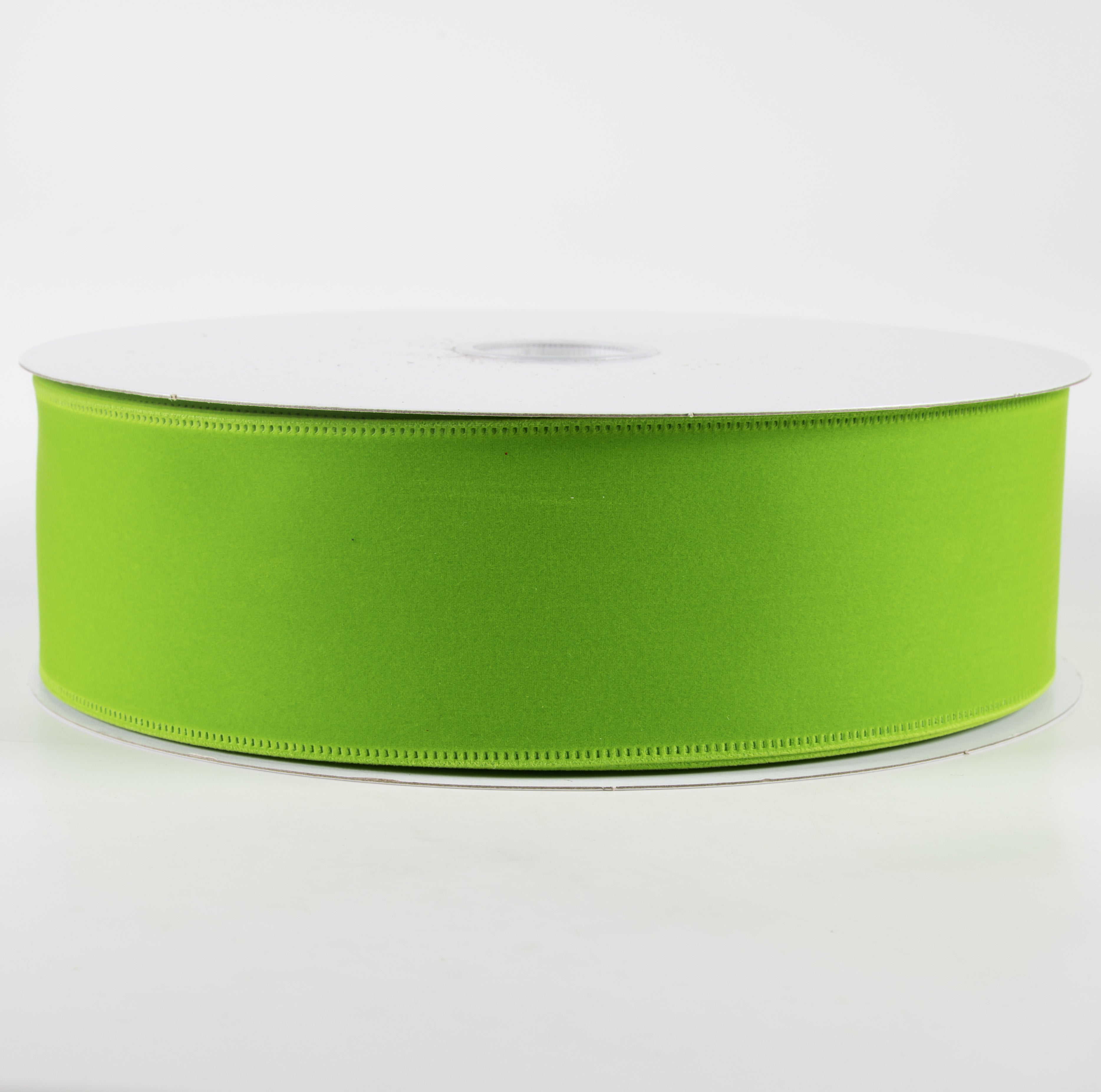 2.5" Velvet Ribbon: Lime (50 Yards)