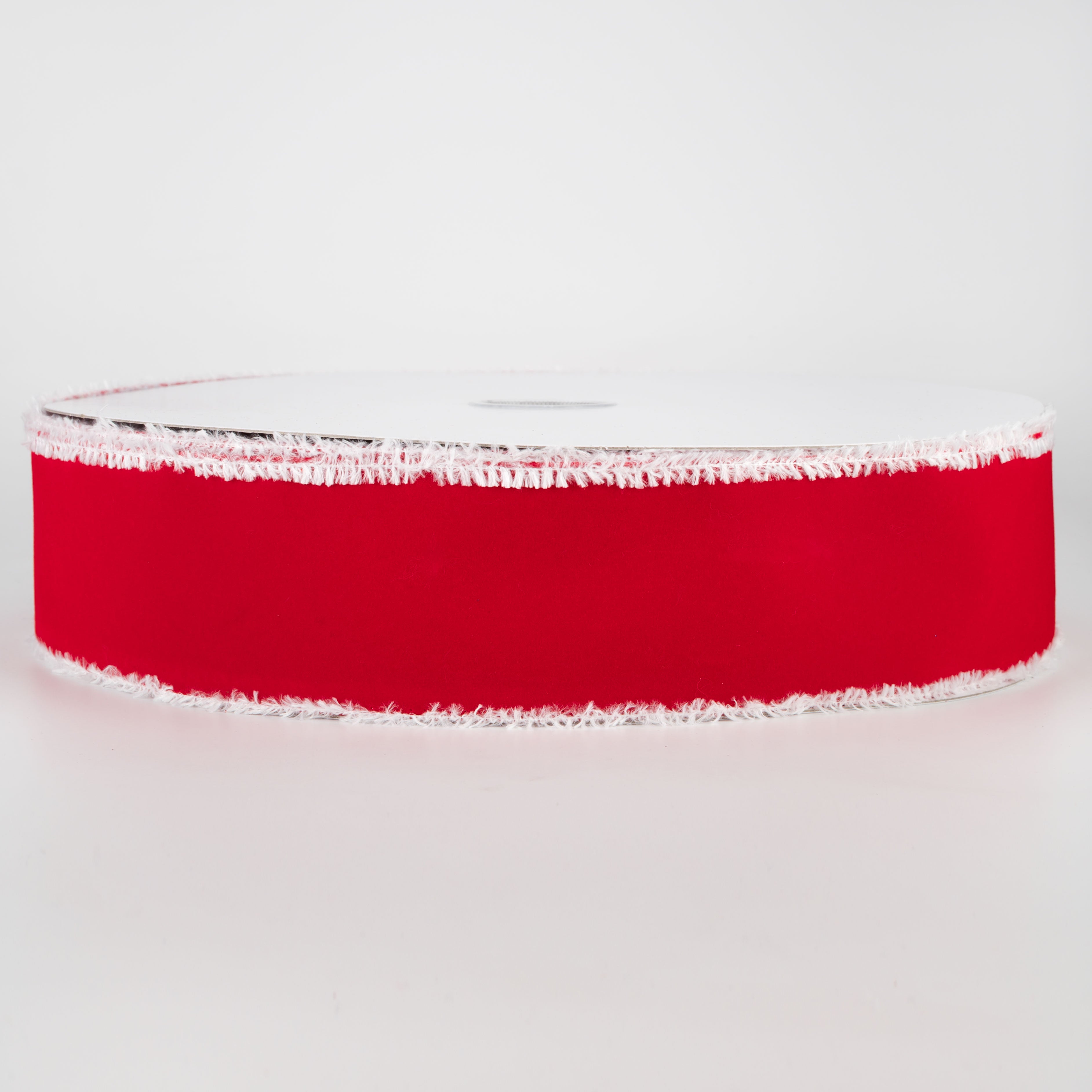 2.5" Velvet Snow Edge Ribbon: Red (50 Yards)