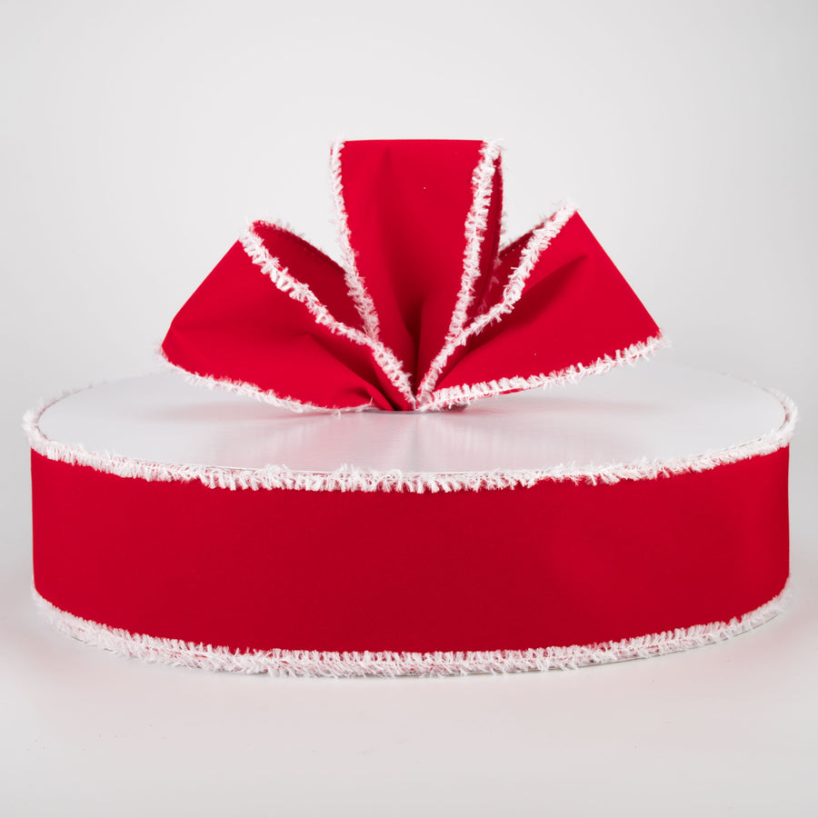 2.5" Velvet Snow Edge Ribbon: Red (50 Yards) Lifestyle Photo