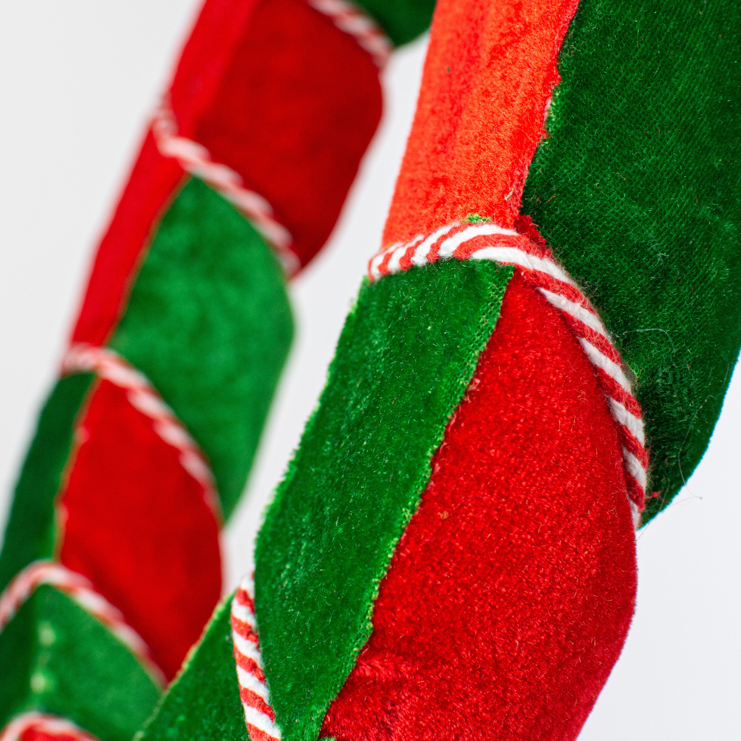 13" Velvet Wreath: Red & Emerald detail photo 3