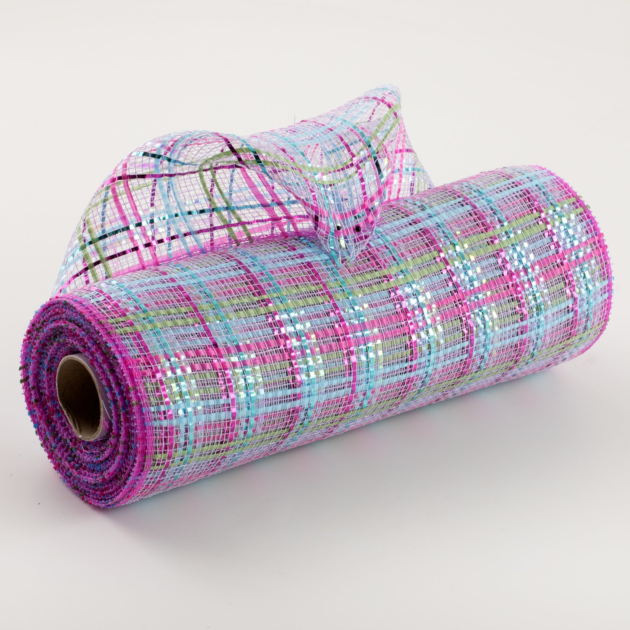 10" Vertical Foil Plaid Mesh: Lavender, Hot Pink, Turquoise, Lime Item Number: RE1368XH