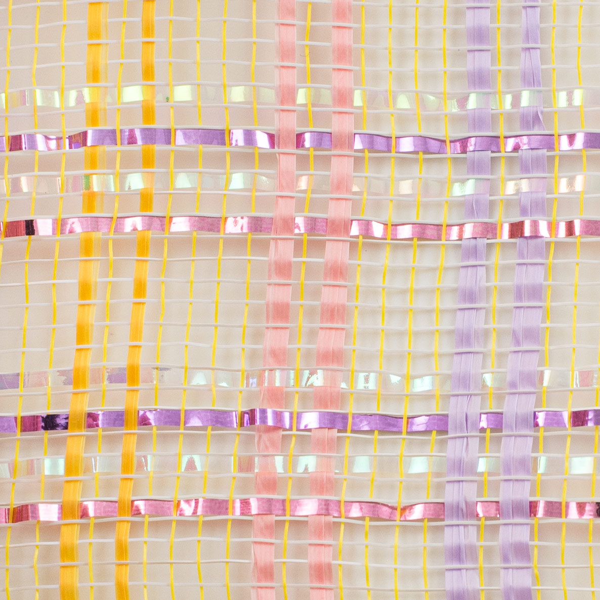 10" Vertical Foil Plaid Mesh: Yellow, Pink, Lavender, Iridescent detail photo 3