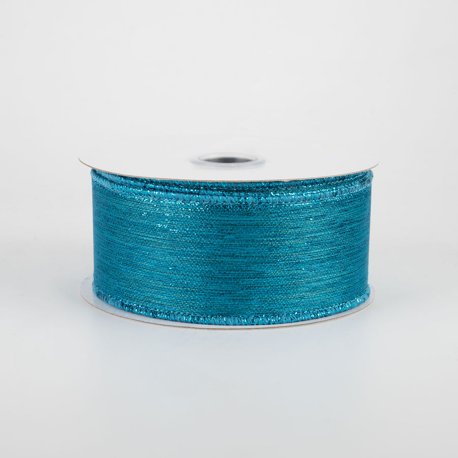 1.5" Vertical Metallic Stripe Ribbon: Peacock (10 Yards)