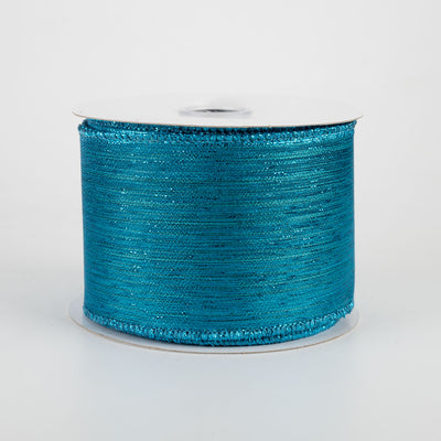2.5" Vertical Metallic Stripe Ribbon: Peacock (10 Yards)