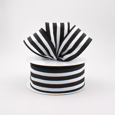 1.5" Vertical Stripe Ribbon: Black & White (10 Yards) Lifestyle Photo