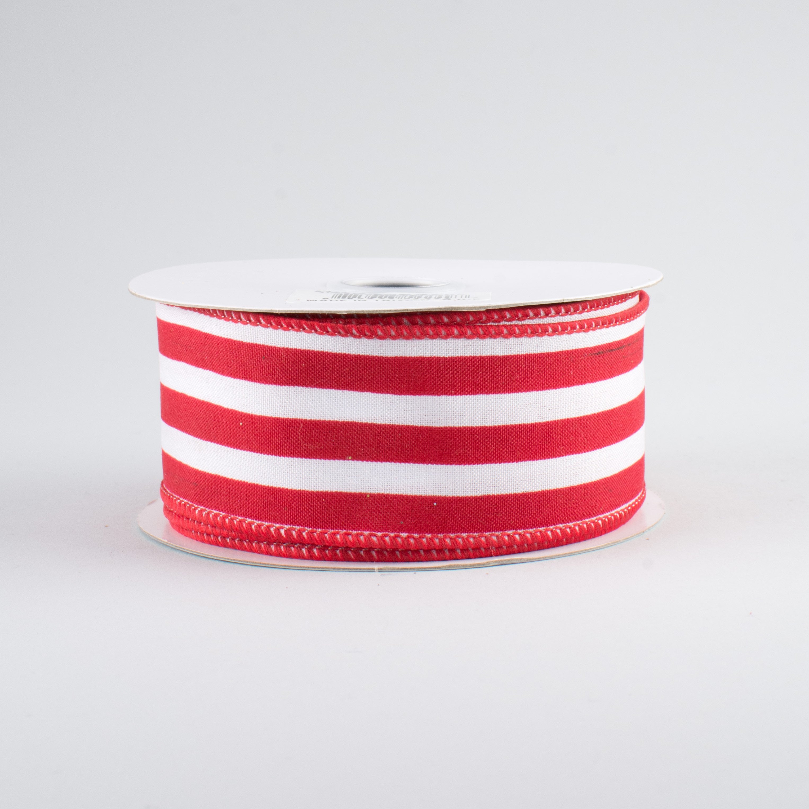 1.5" Vertical Stripe Ribbon: Red & White (10 Yards)