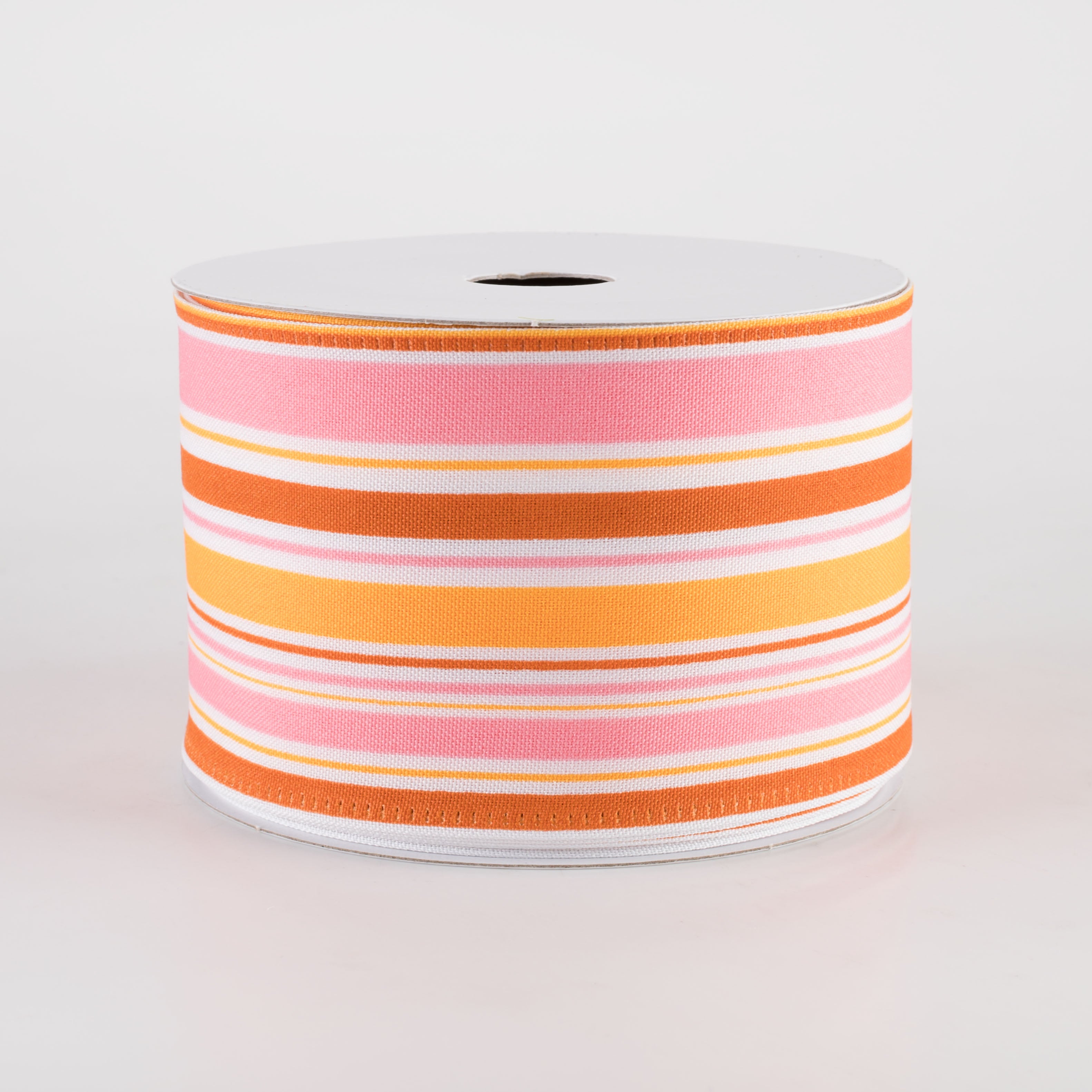 2.5" Vertical Stripes Ribbon: Pink, Orange & Rust (10 Yards) Item Number: 65431-40-03