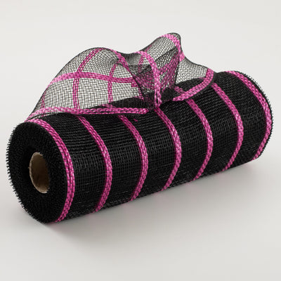 10" Vertical Wide Stripe Mesh: Black & Hot Pink Item Number: RE8903JX