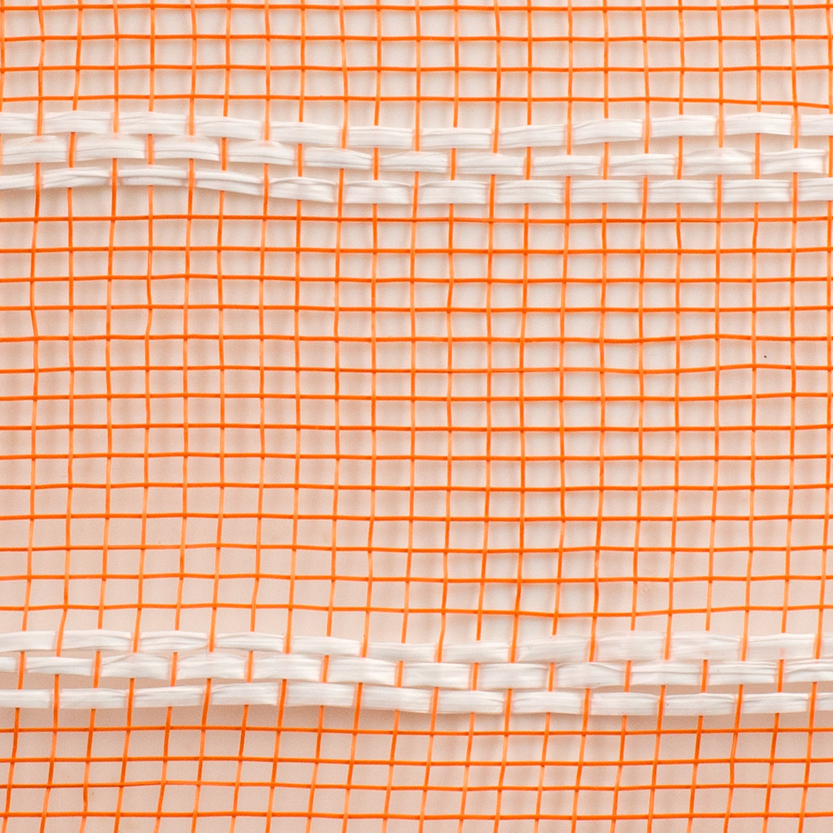 10" Vertical Wide Stripe Mesh: Orange & White detail photo 3