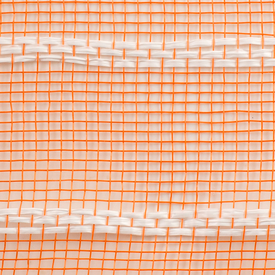 10" Vertical Wide Stripe Mesh: Orange & White detail photo 3