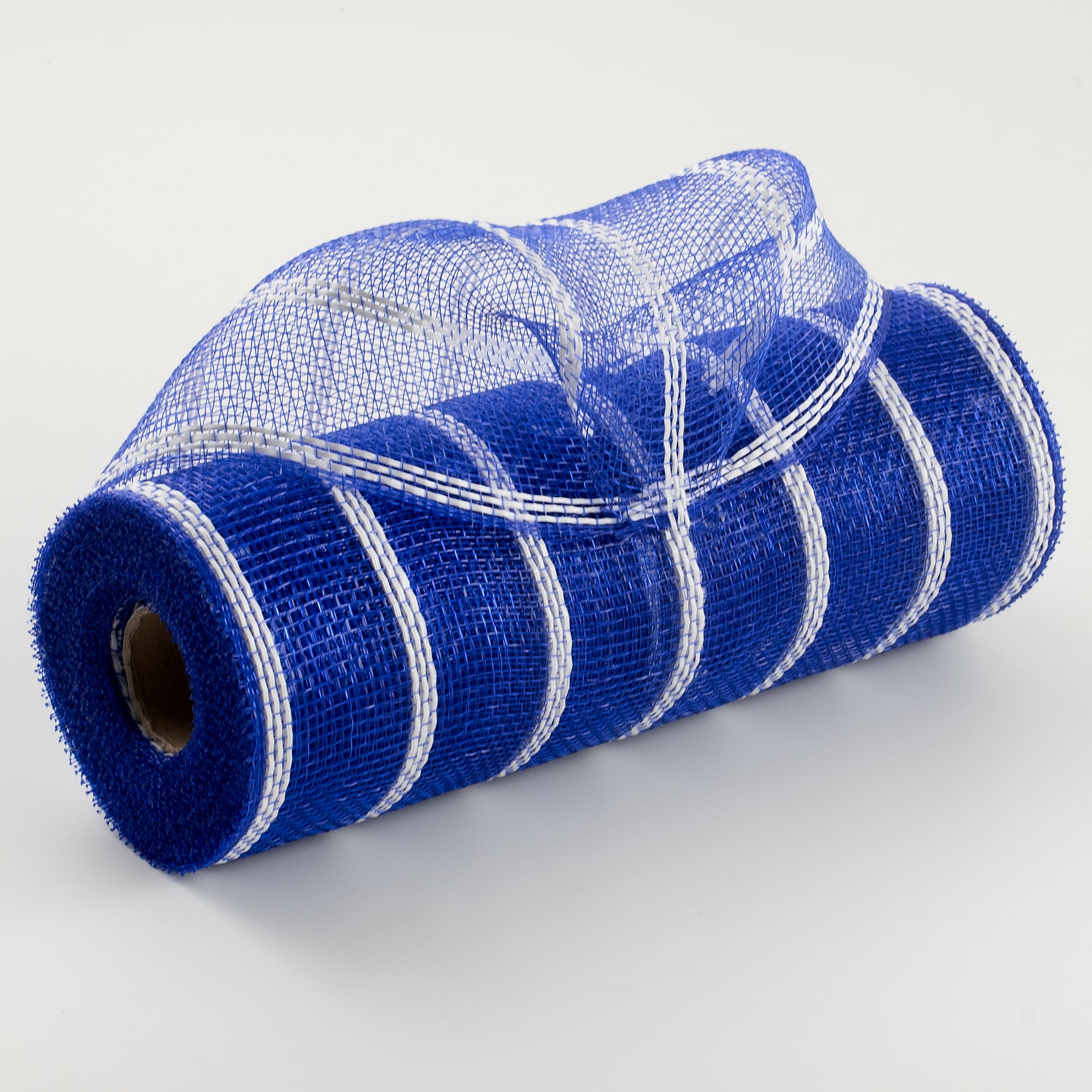 10" Vertical Wide Stripe Mesh: Royal Blue & White Item Number: RE8903N6