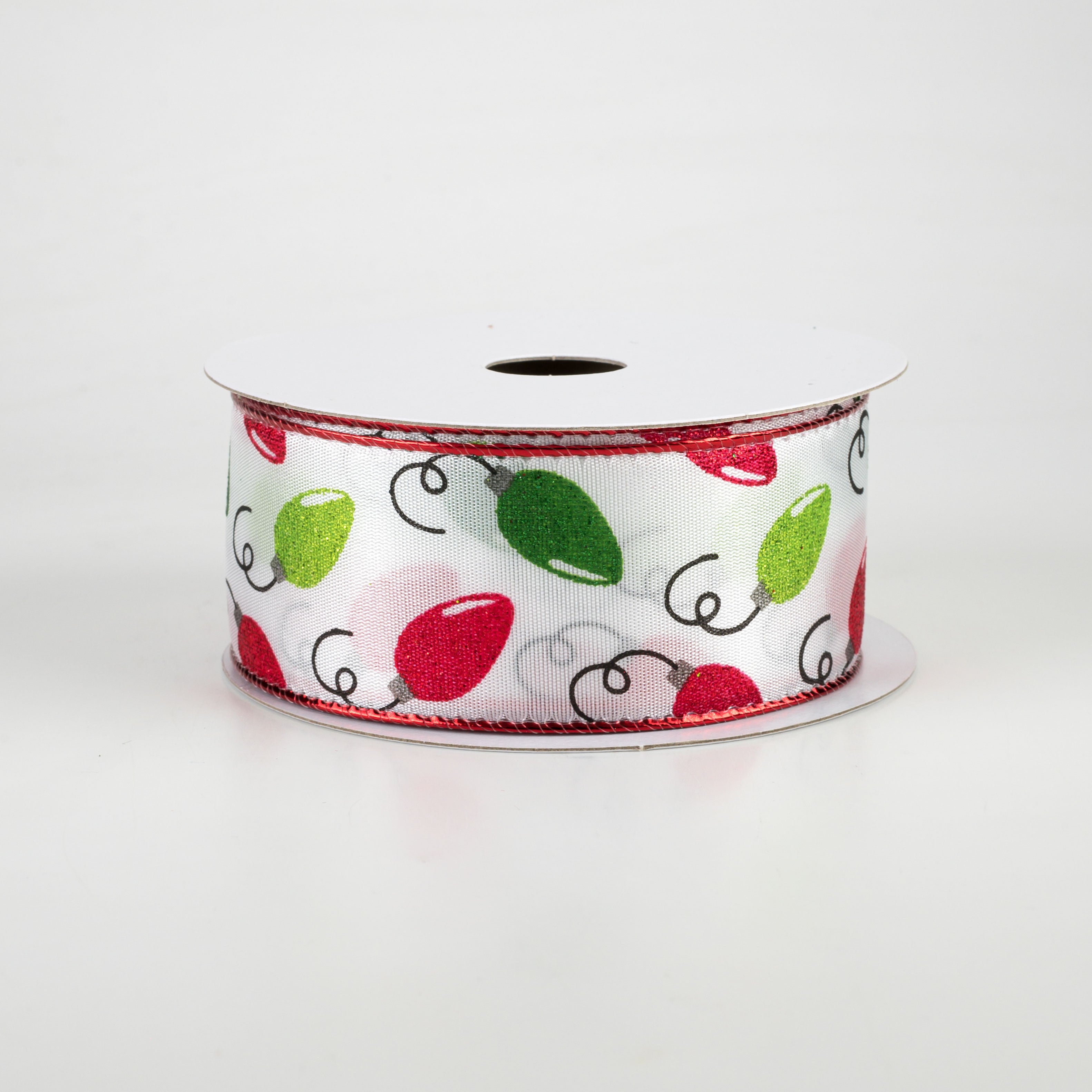 1.5" Vintage Christmas Lights Ribbon: Red, Emerald, Lime (10 Yards) Item Number: 71015-09-09