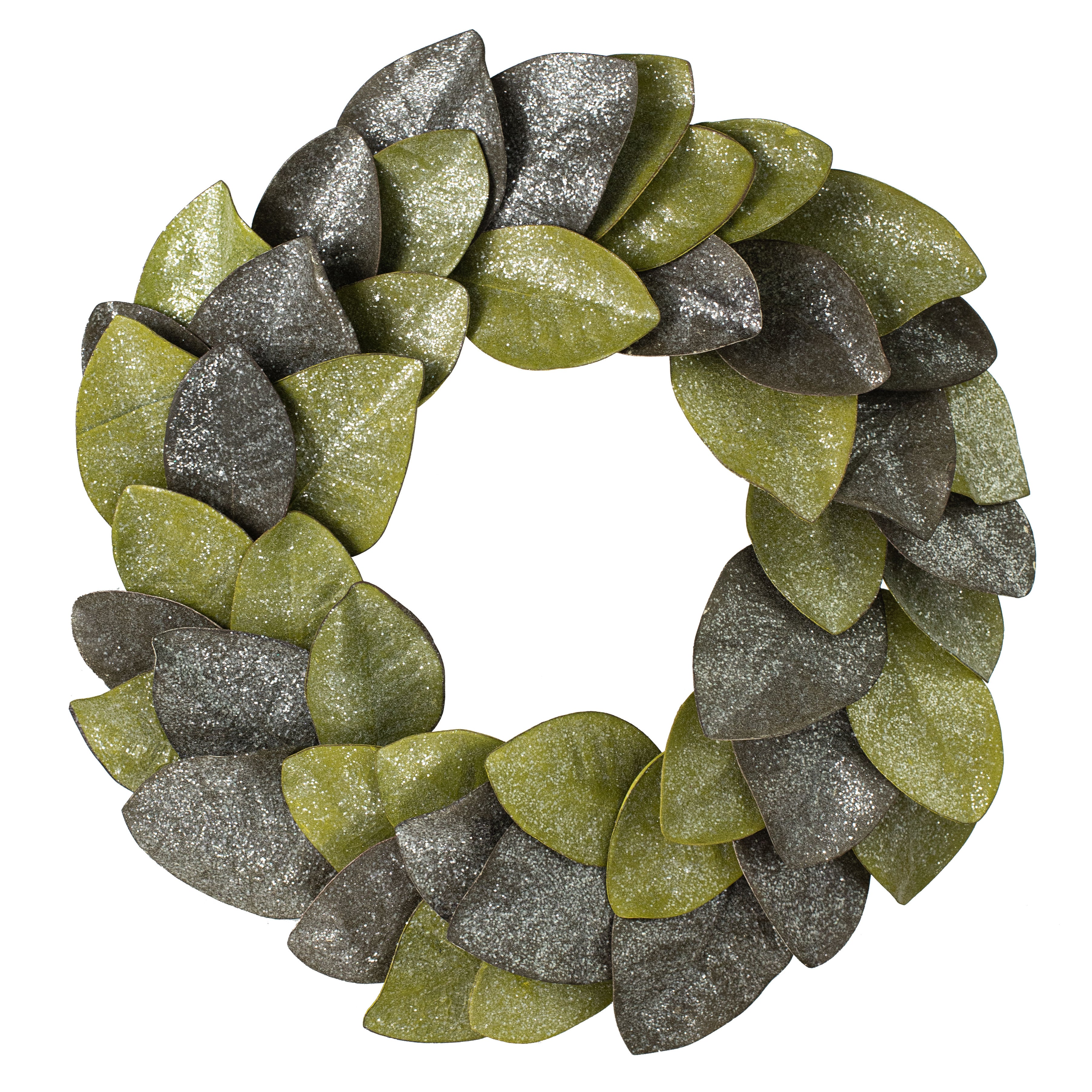 20" Vintage Glitter Magnolia Leaves Wreath Item Number: ISB73130