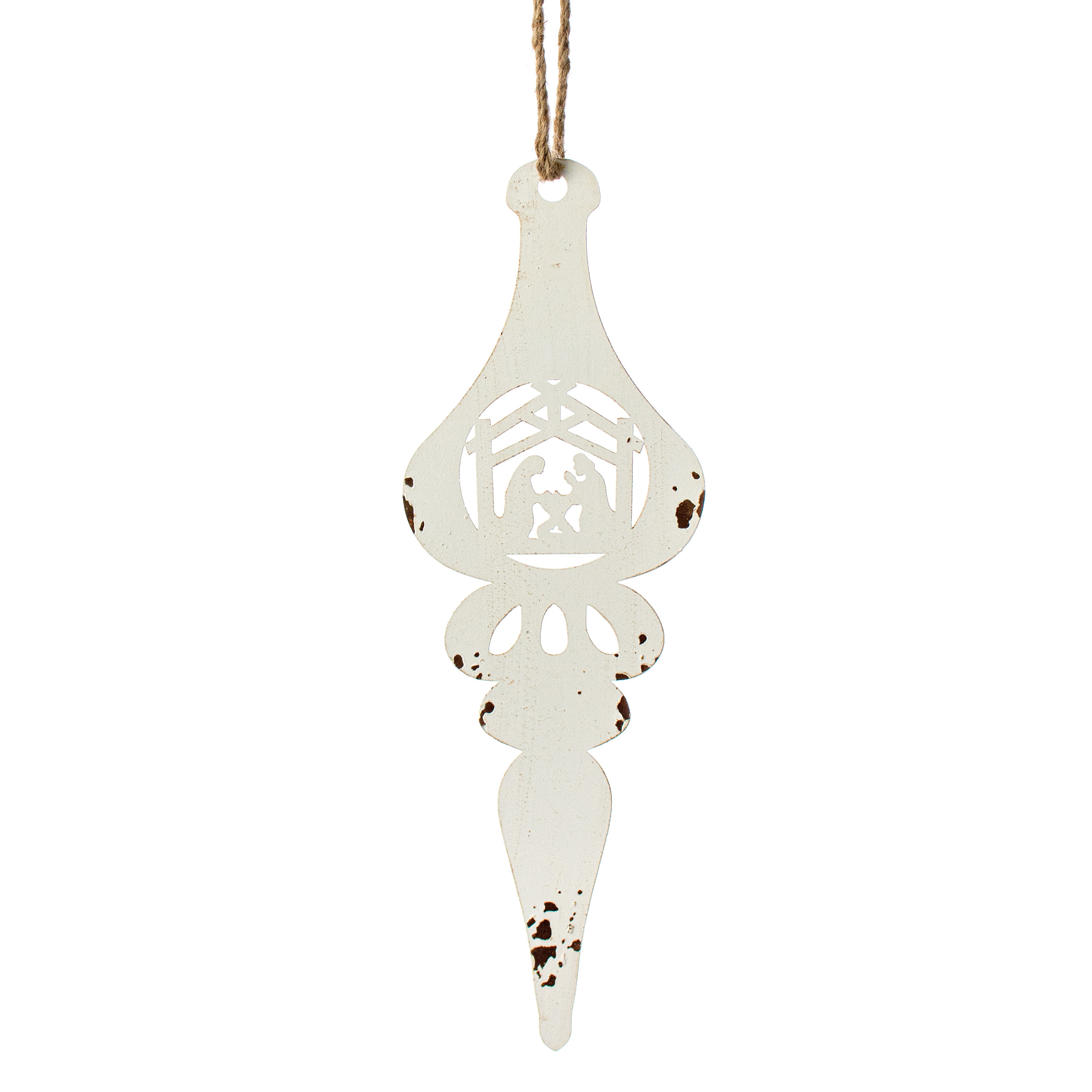 15" Vintage Metal Lantern Ornament: White Item Number: M30133