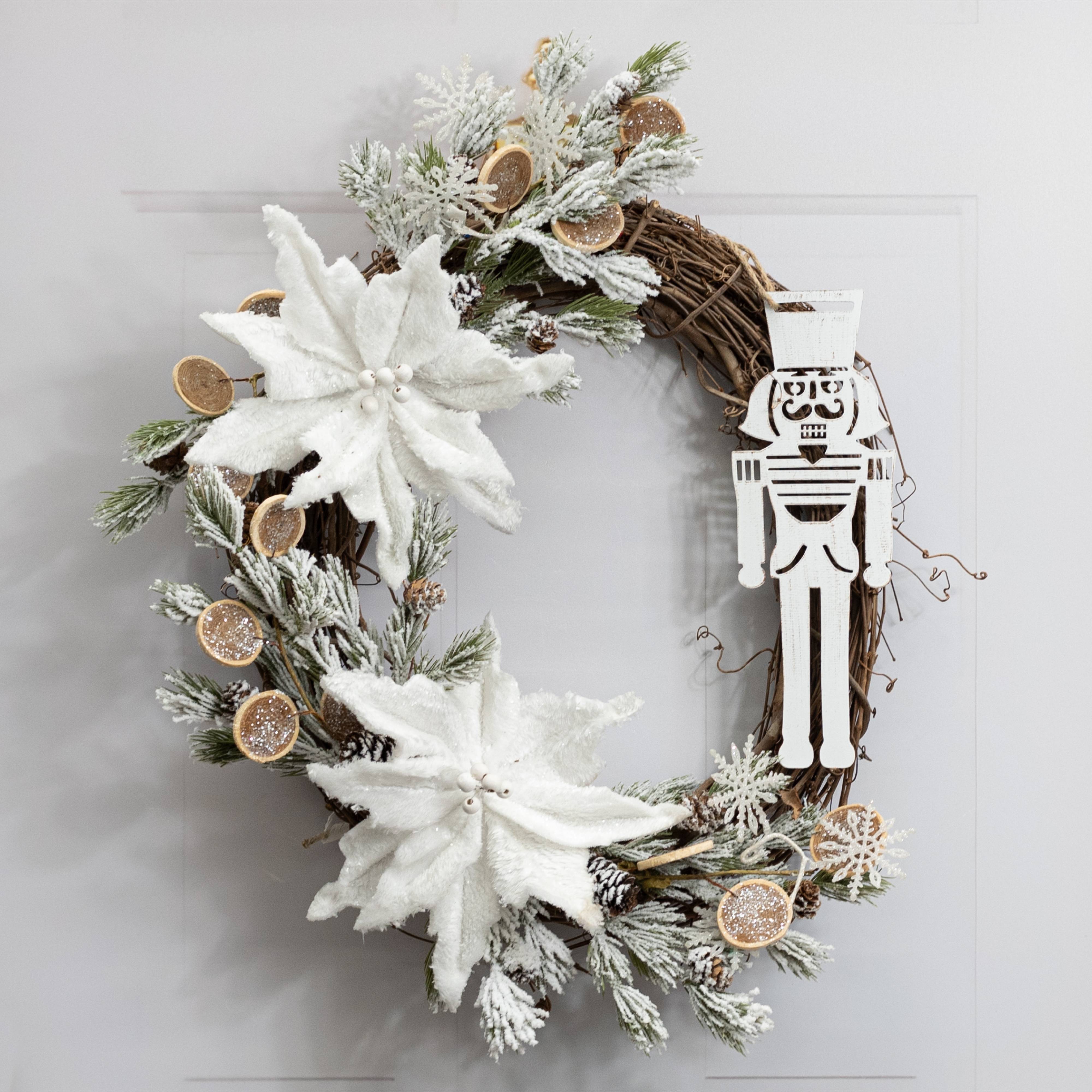 12" Vintage Metal Nutcracker Ornament: White Lifestyle Photo