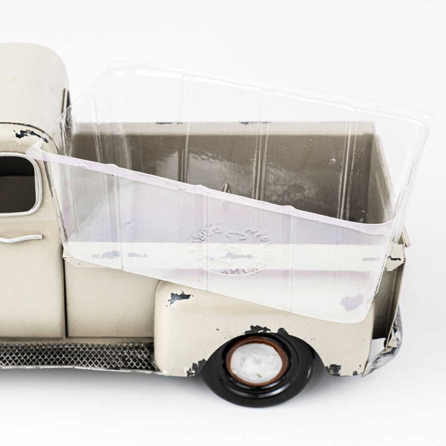16" Vintage Truck Planter: White detail photo 3